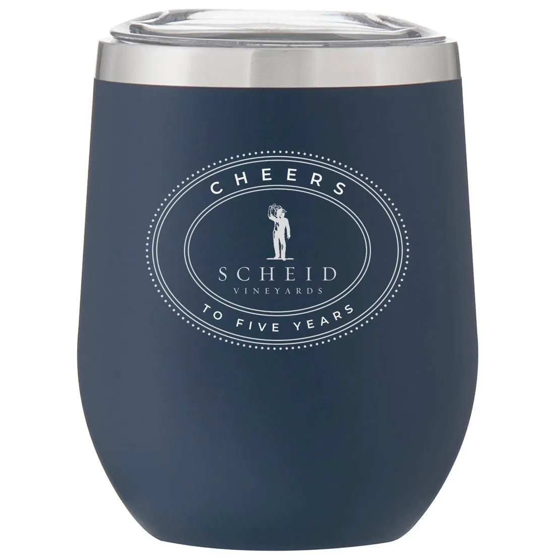 12 Oz. Stainless Insulated Stemless Wine Cup Printed with a Customizable OVAL COLLECTION Design