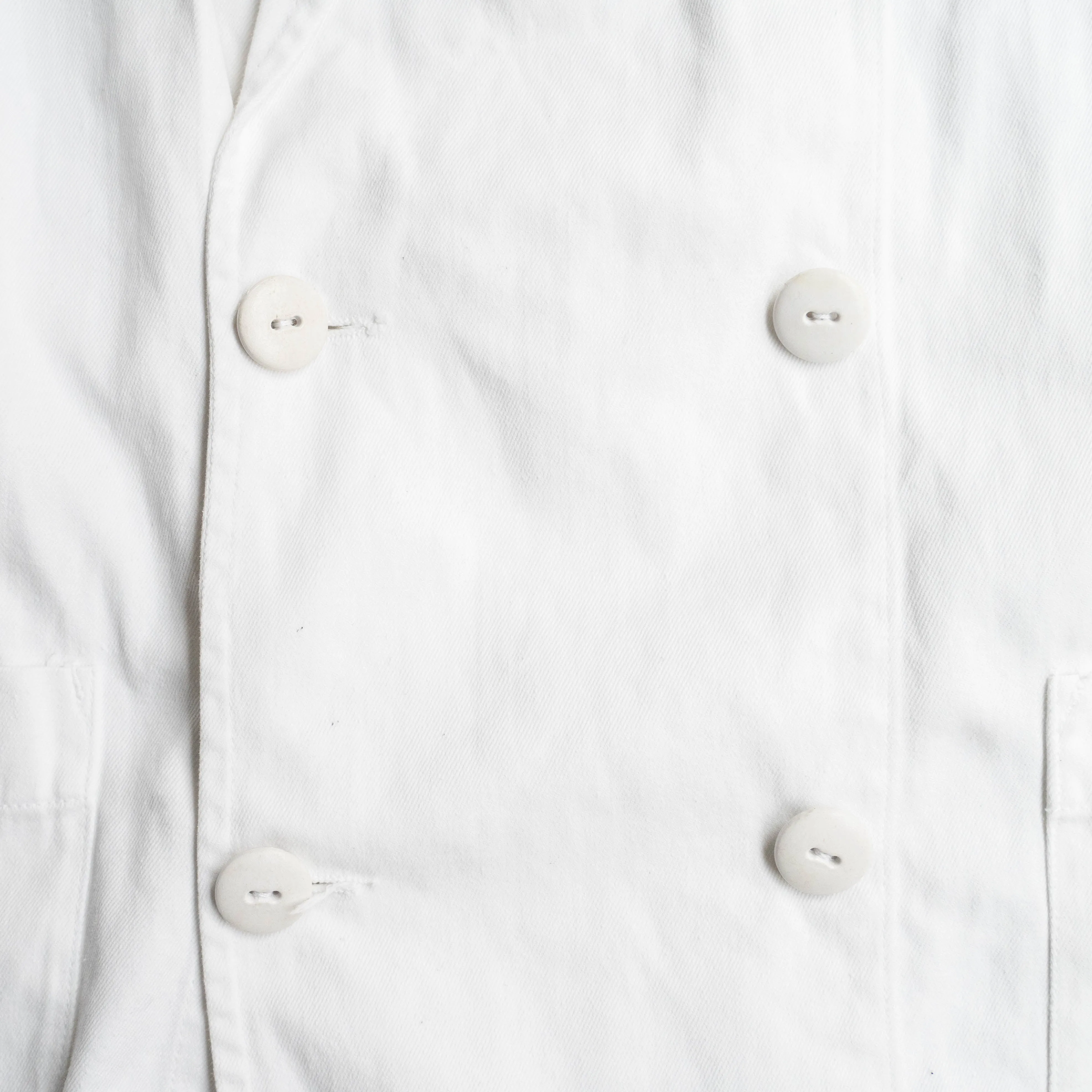 1970-80s French white cotton twill work jacket 'tailored type'