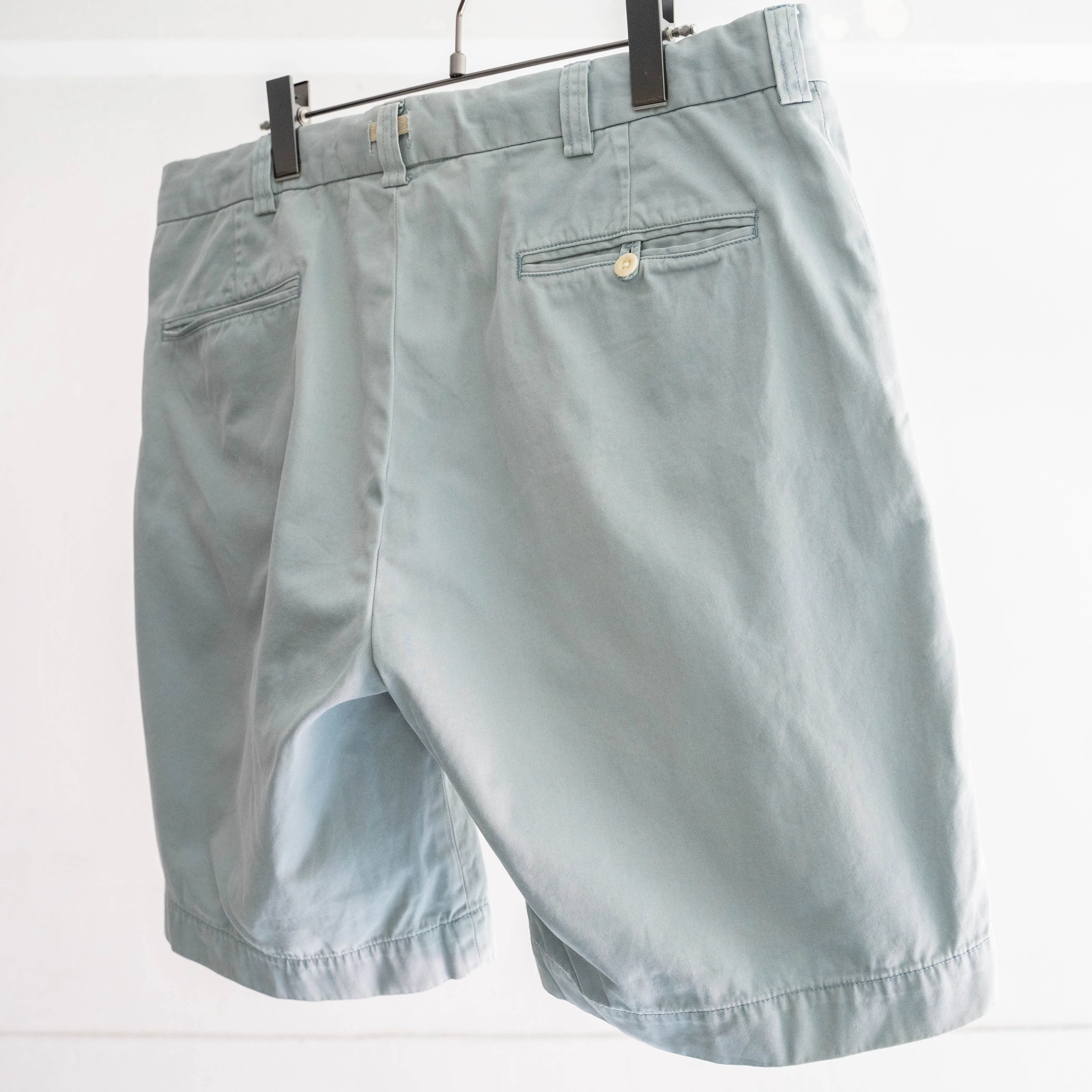 1990s Ralph Lauren ice blue color chino shorts ’with waist cord remake'