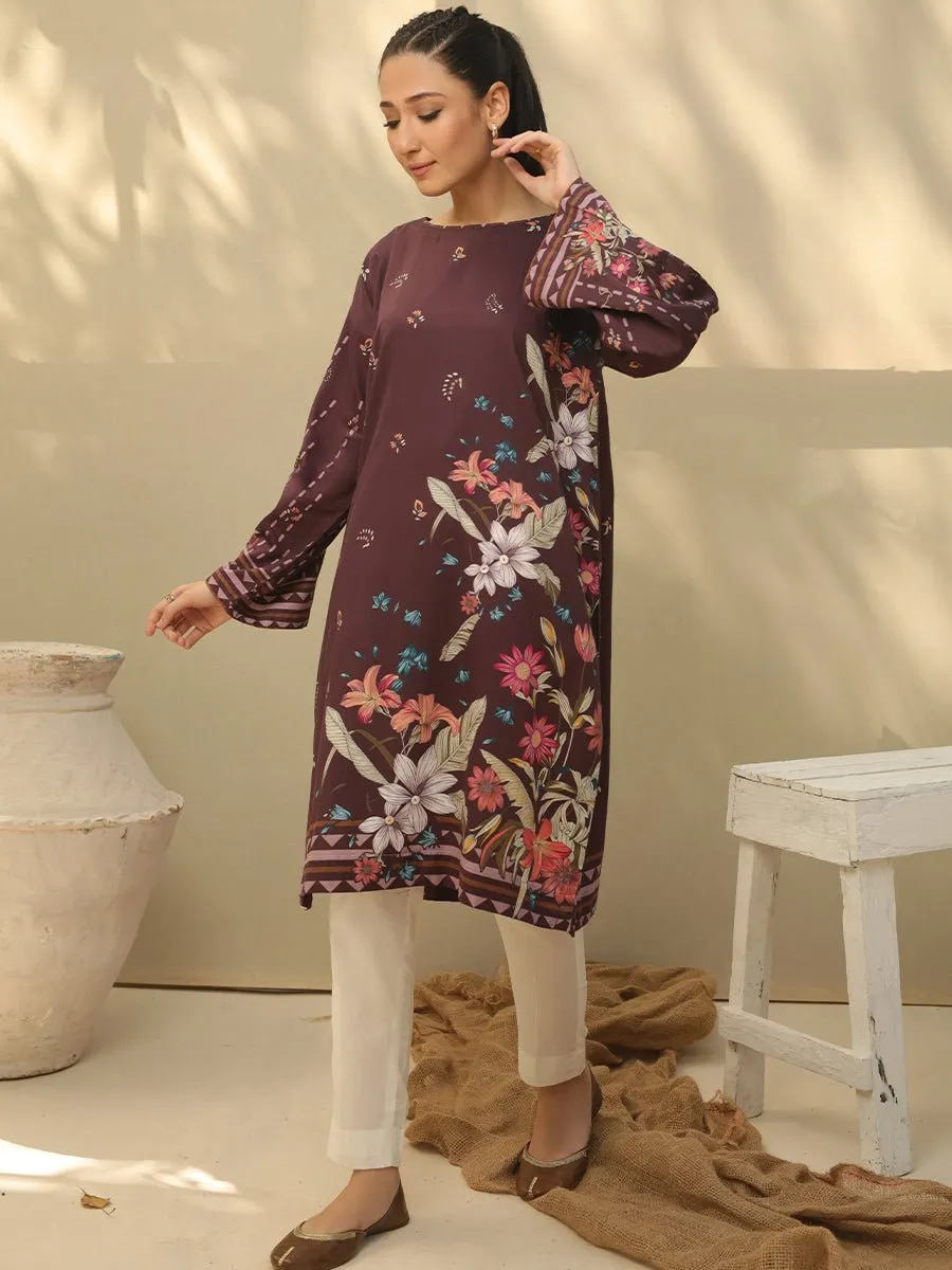 1pc - Stitched Basic Printed Cotton Silk Shirt