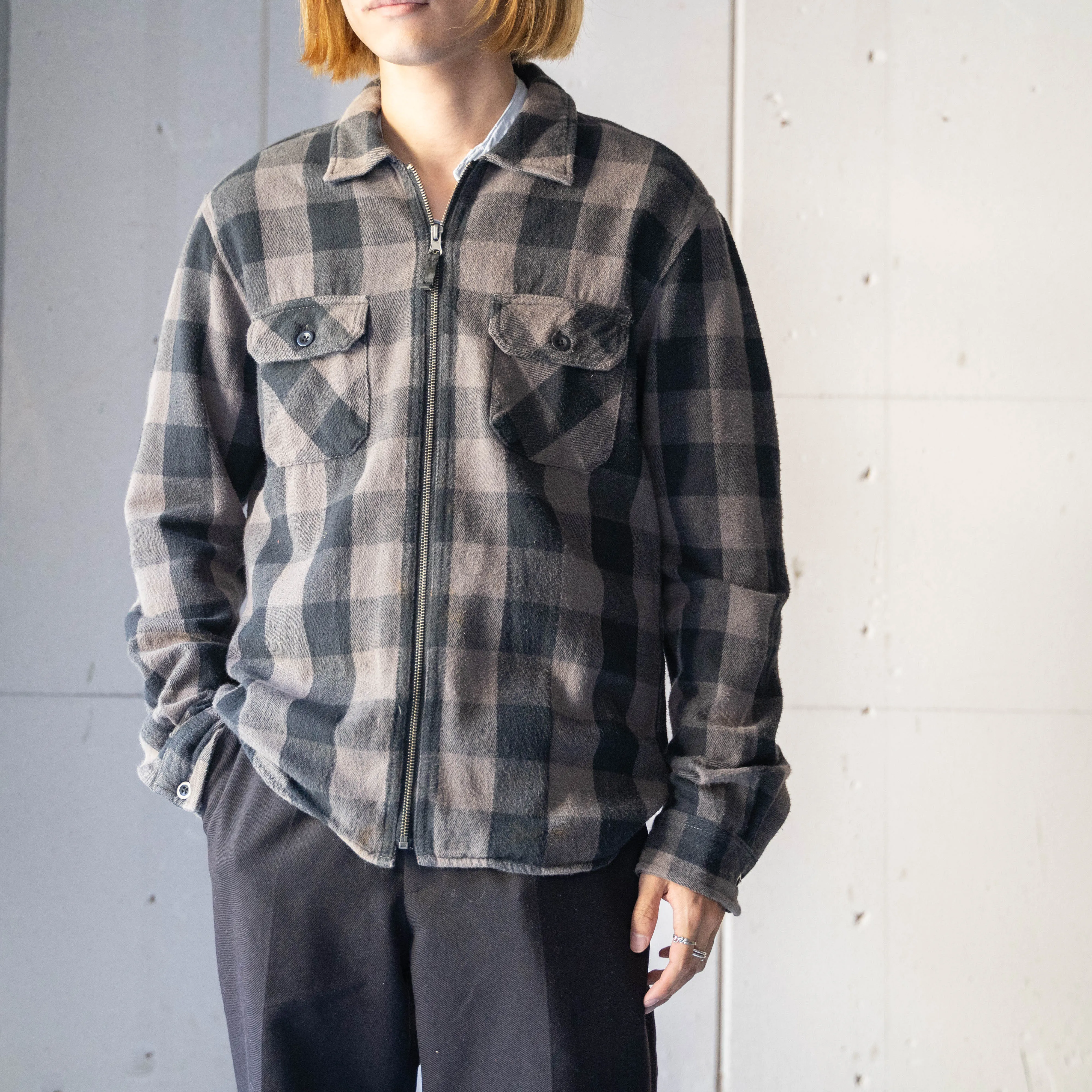 2000s Dickies check pattern cotton flannel shirt jacket