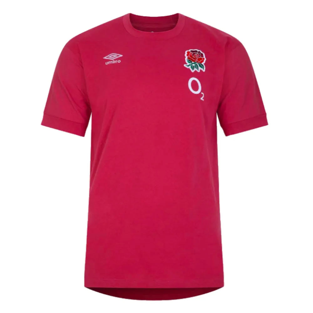 2023-2024 England Rugby Leisure T-Shirt (Earth Red)