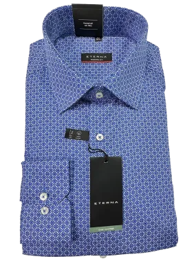 4106/14 Blue Patten Business L/S Modern Fit Shirt