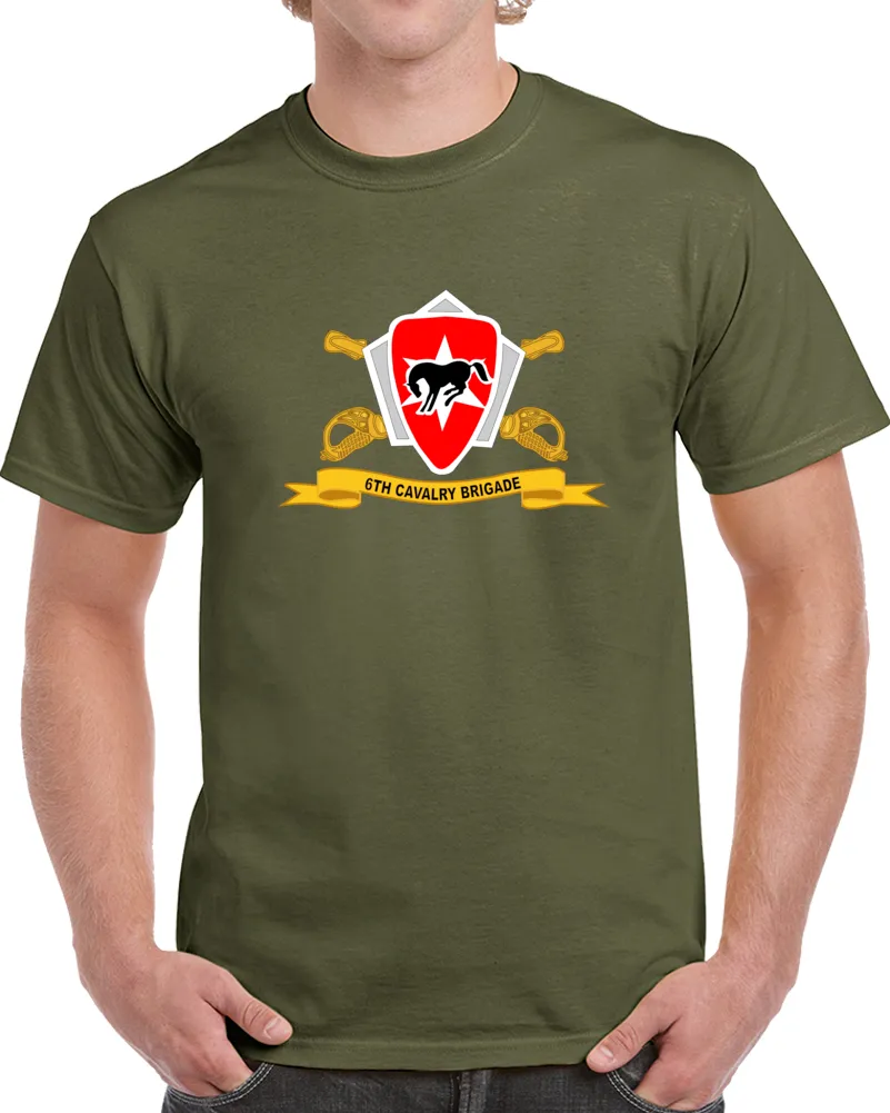 6th Cavalry Brigade w Br - Ribbon Classic T Shirt