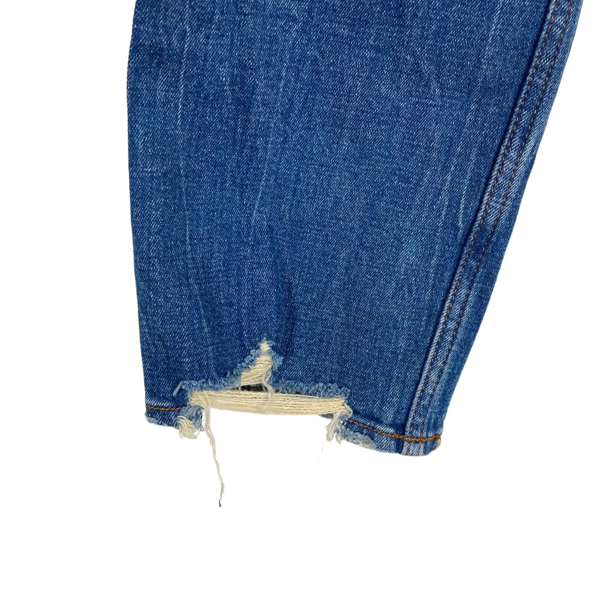 Abercrombie & Fitch Medium Wash Distressed Ultra High Rise Straight Jeans- Size 26/2 (Inseam