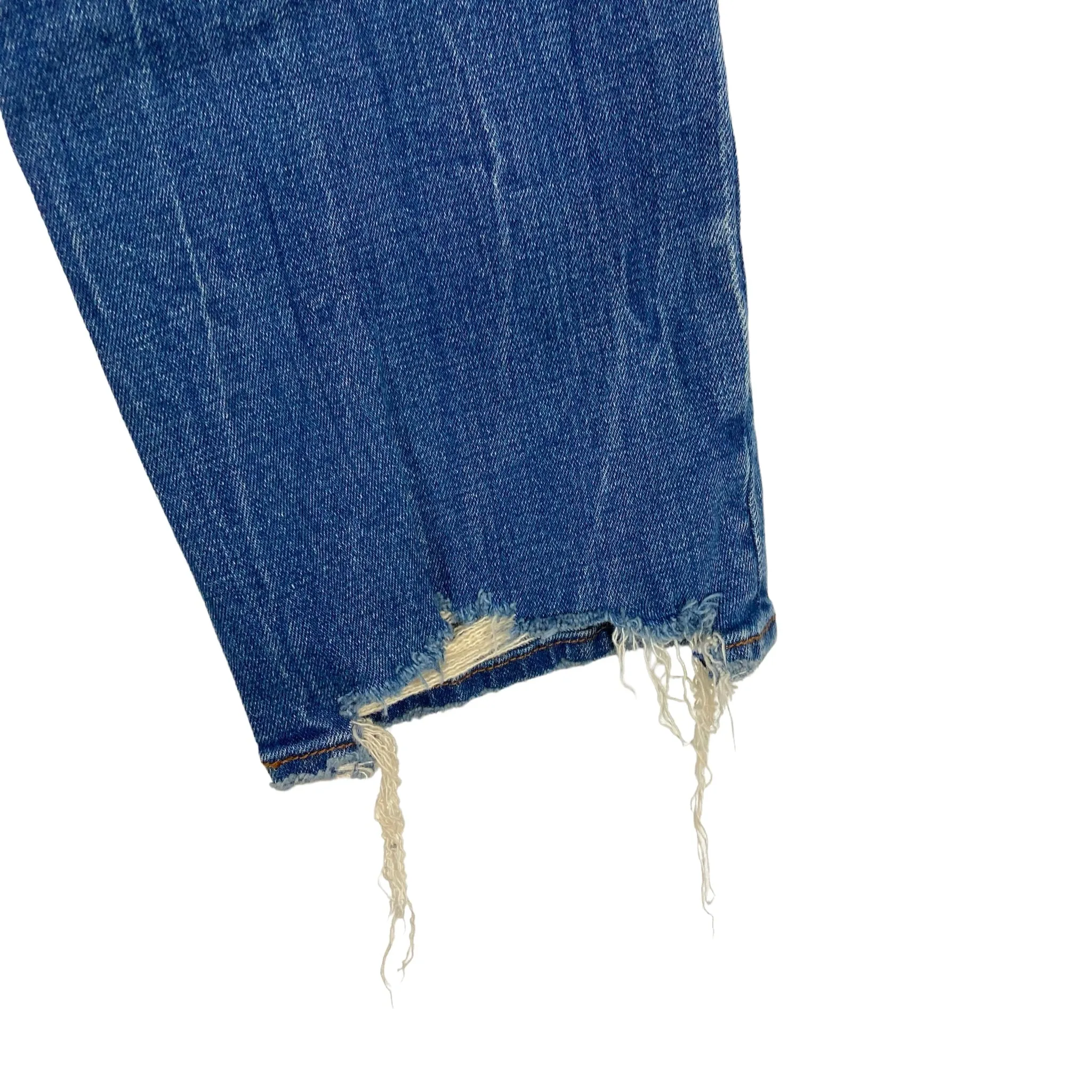 Abercrombie & Fitch Medium Wash Distressed Ultra High Rise Straight Jeans- Size 26/2 (Inseam