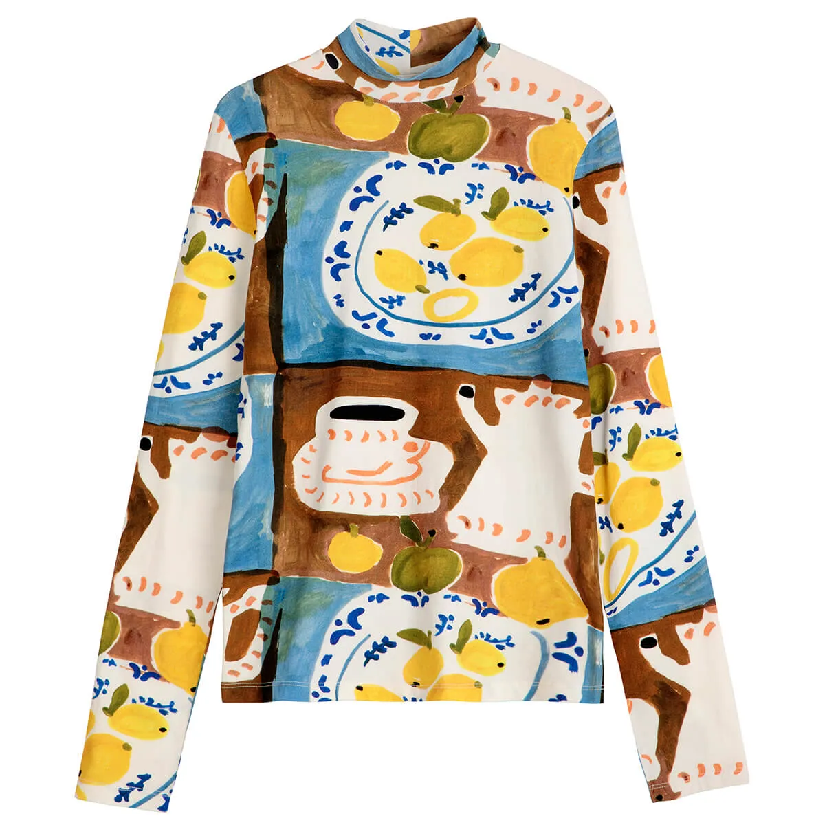 Abstract Tea Time Turtleneck T-Shirt by Bobo Choses Womenswear