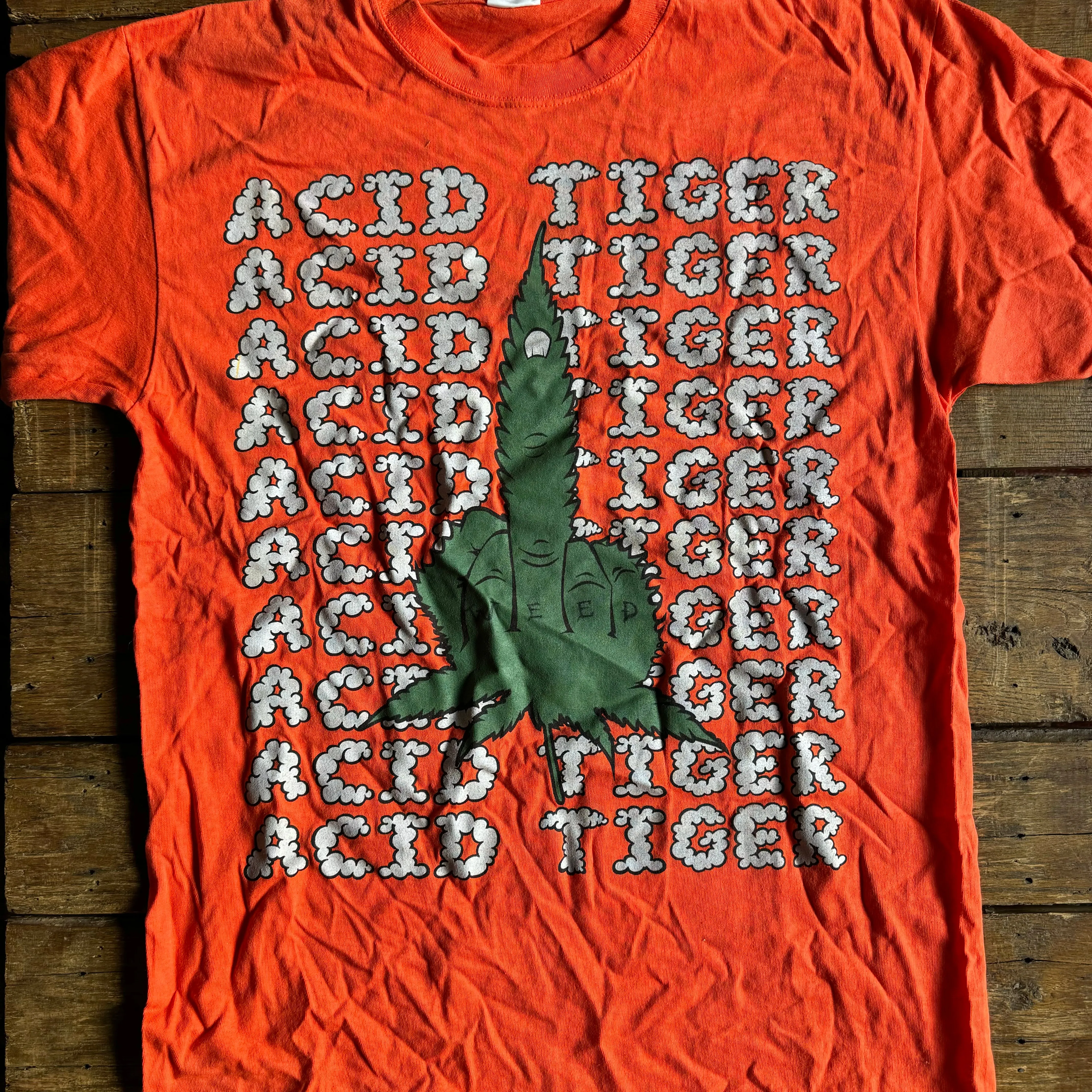 Acid Tiger "Weed Finger" T-Shirt: Large