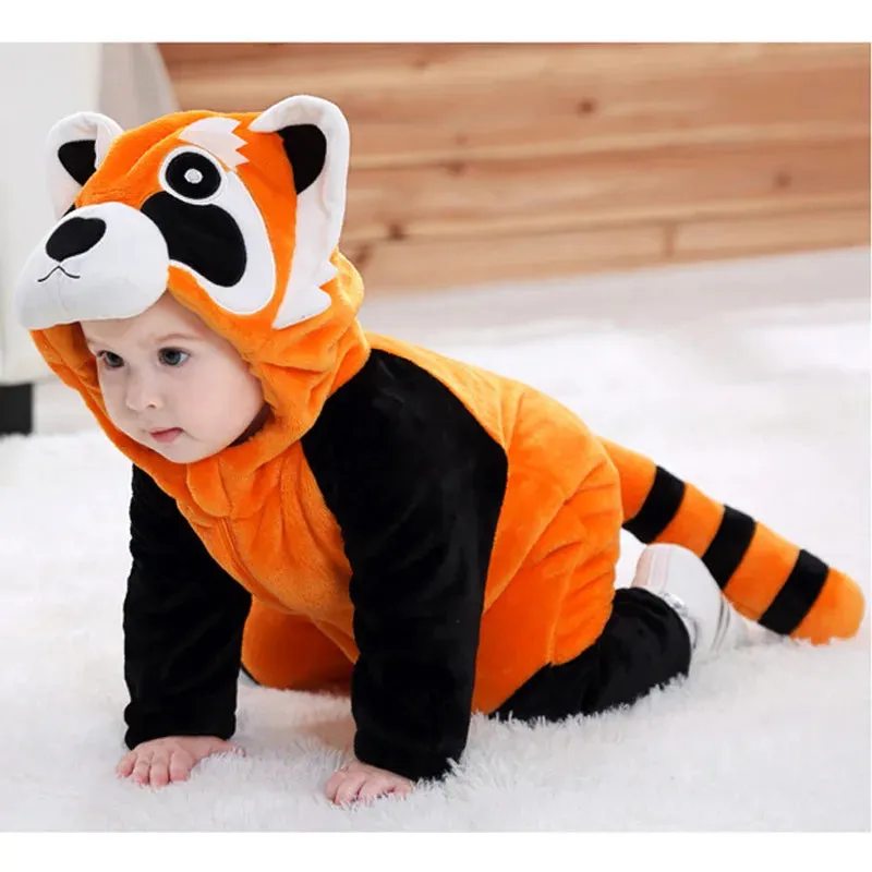 Adorable Baby Raccoon Kigurumi Outfit Warm Pajamas Kid Costume