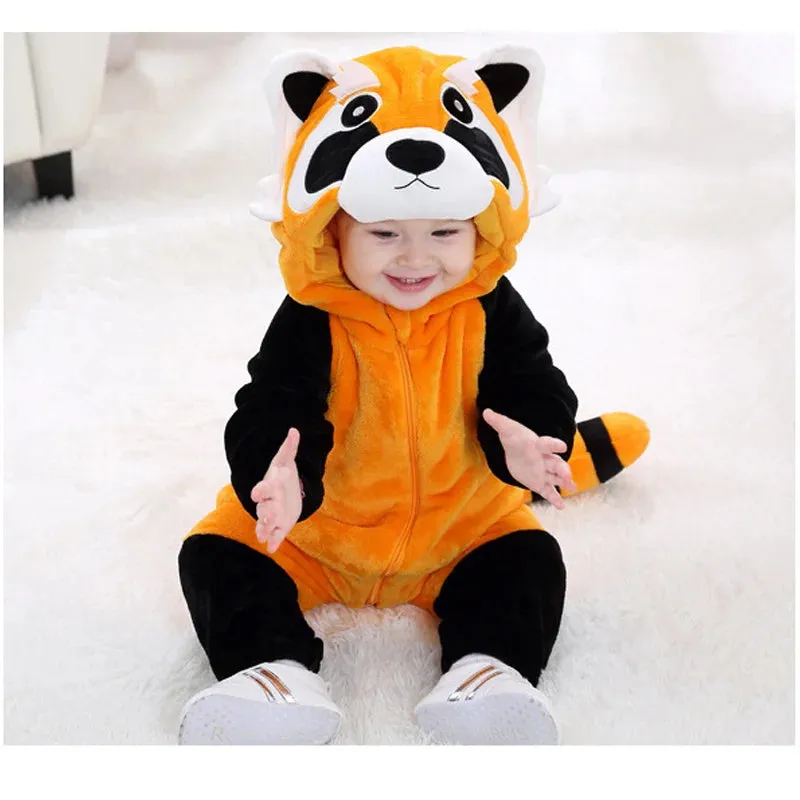 Adorable Baby Raccoon Kigurumi Outfit Warm Pajamas Kid Costume