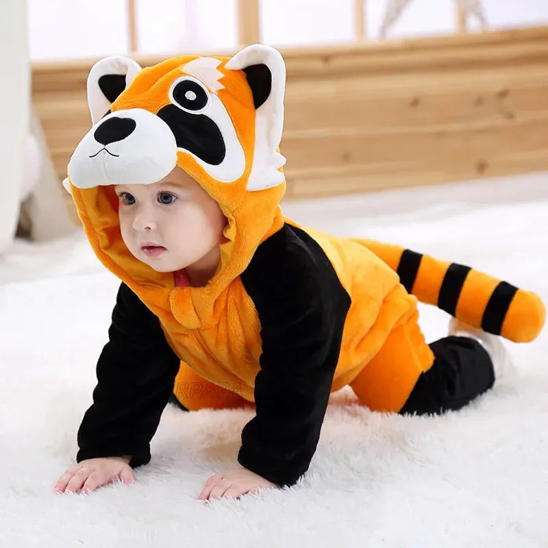 Adorable Baby Raccoon Kigurumi Outfit Warm Pajamas Kid Costume