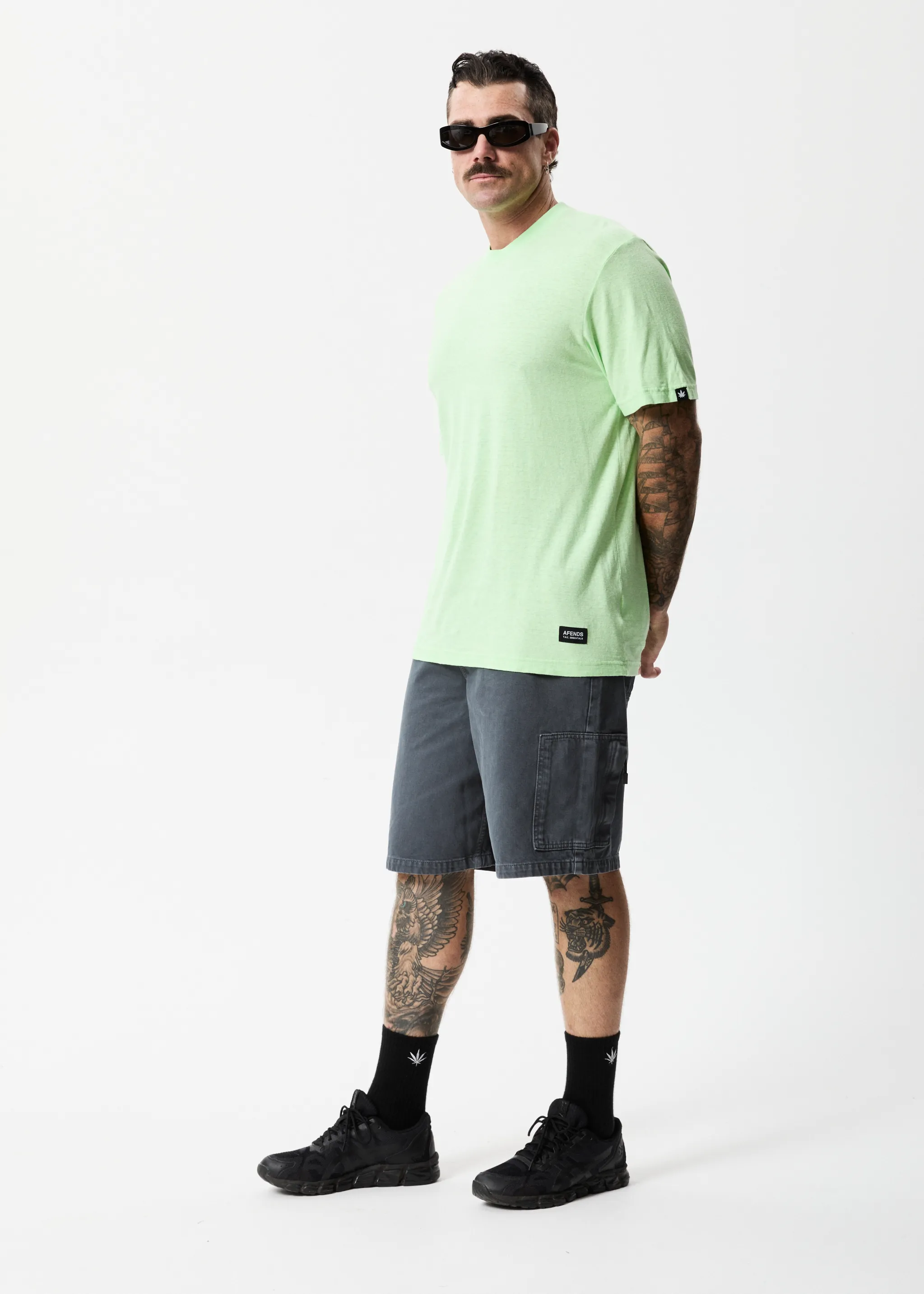 AFENDS Mens Classic - Retro Tee - Lime Green