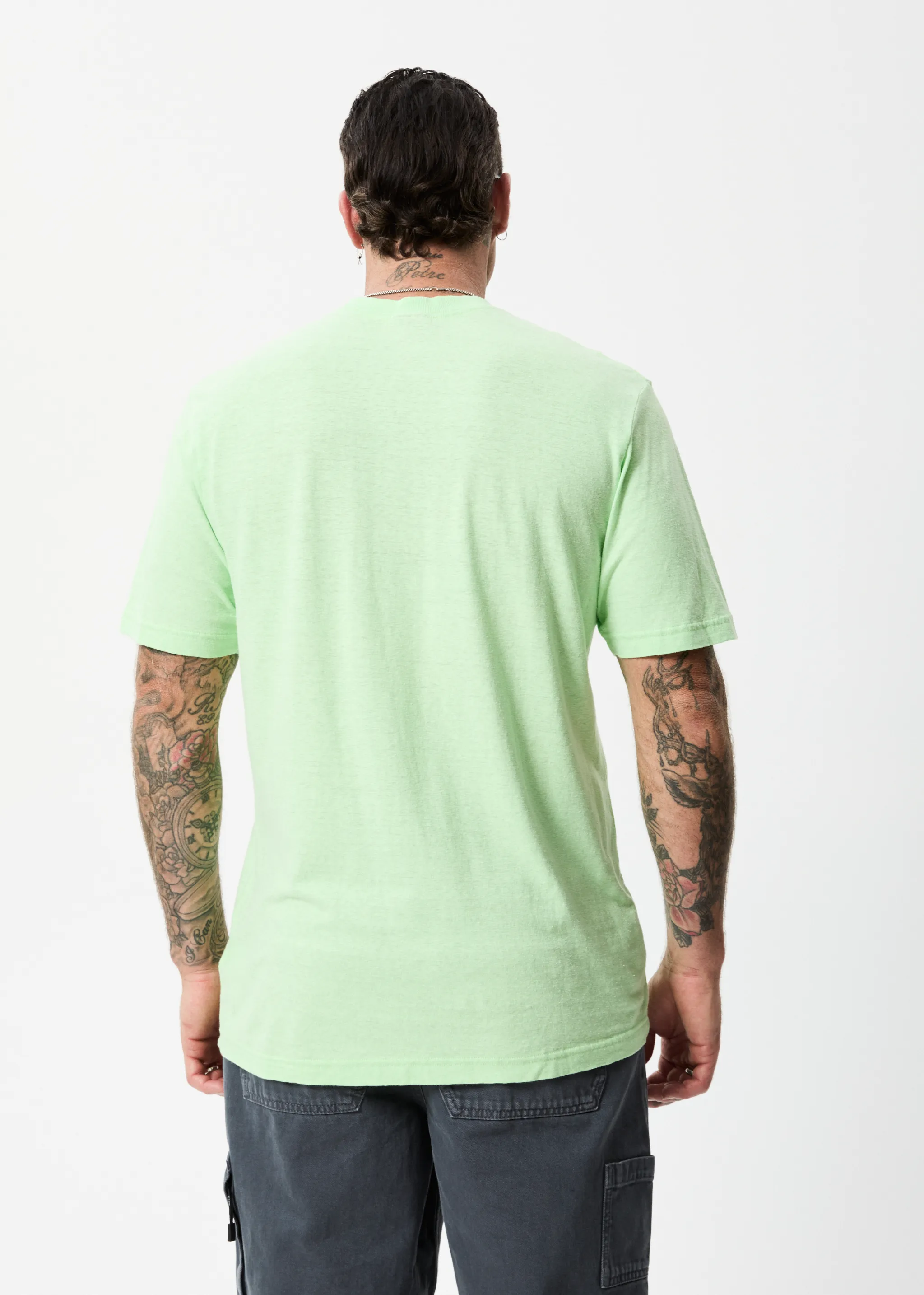 AFENDS Mens Classic - Retro Tee - Lime Green