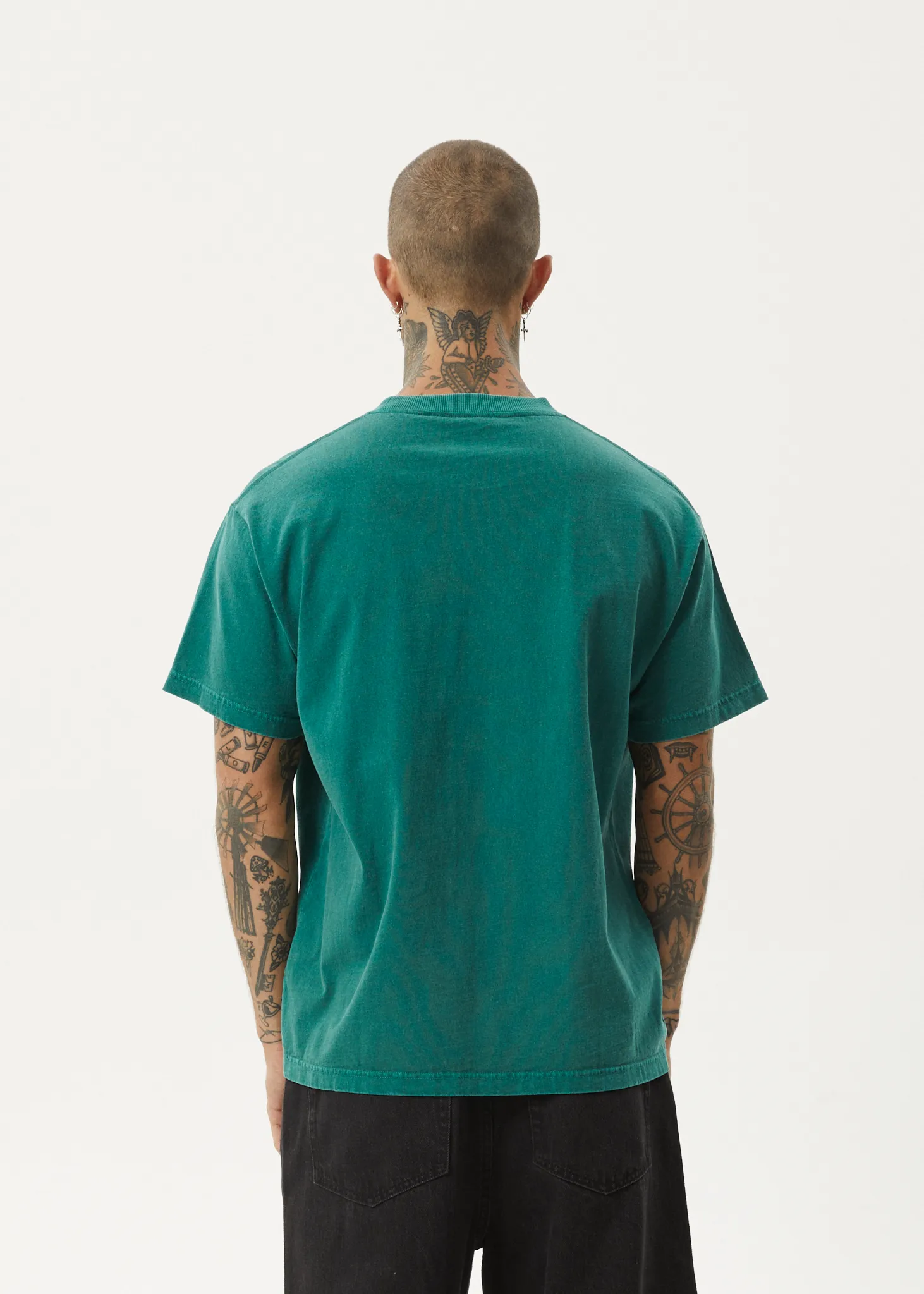 AFENDS Mens Genesis - Heavy Boxy Tee - Washed Pine