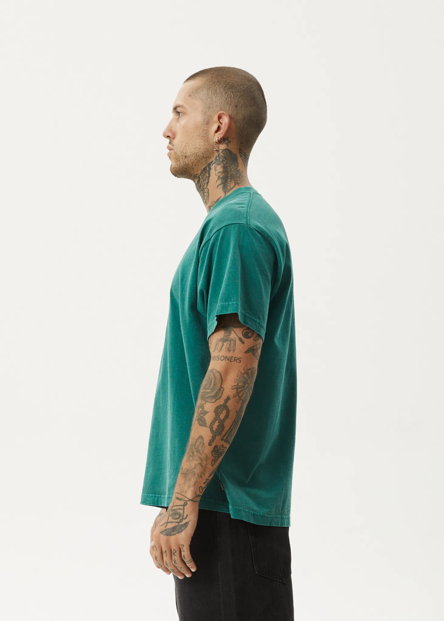 AFENDS Mens Genesis - Heavy Boxy Tee - Washed Pine