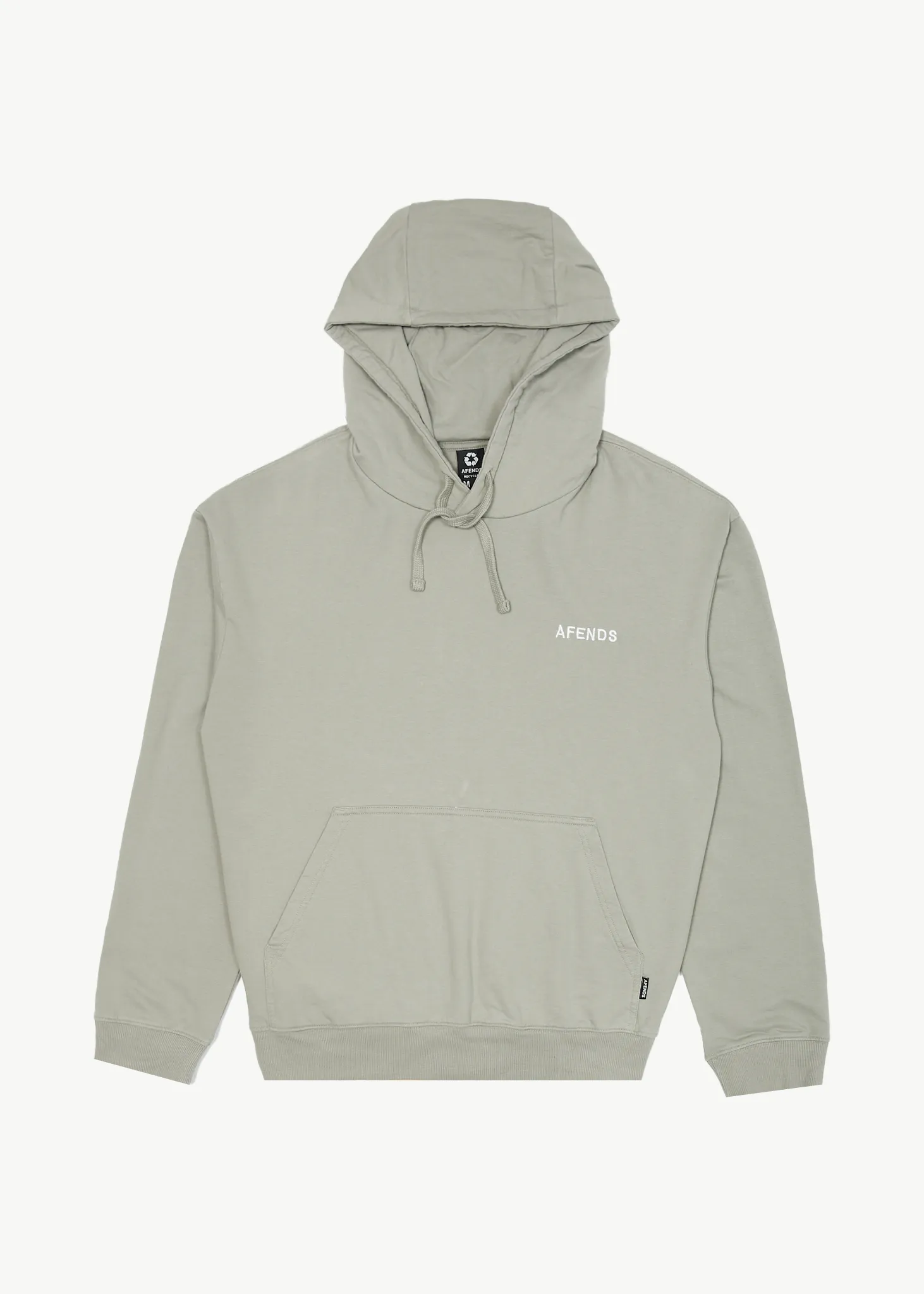 AFENDS Mens Icebergs - Logo Hoodie - Olive