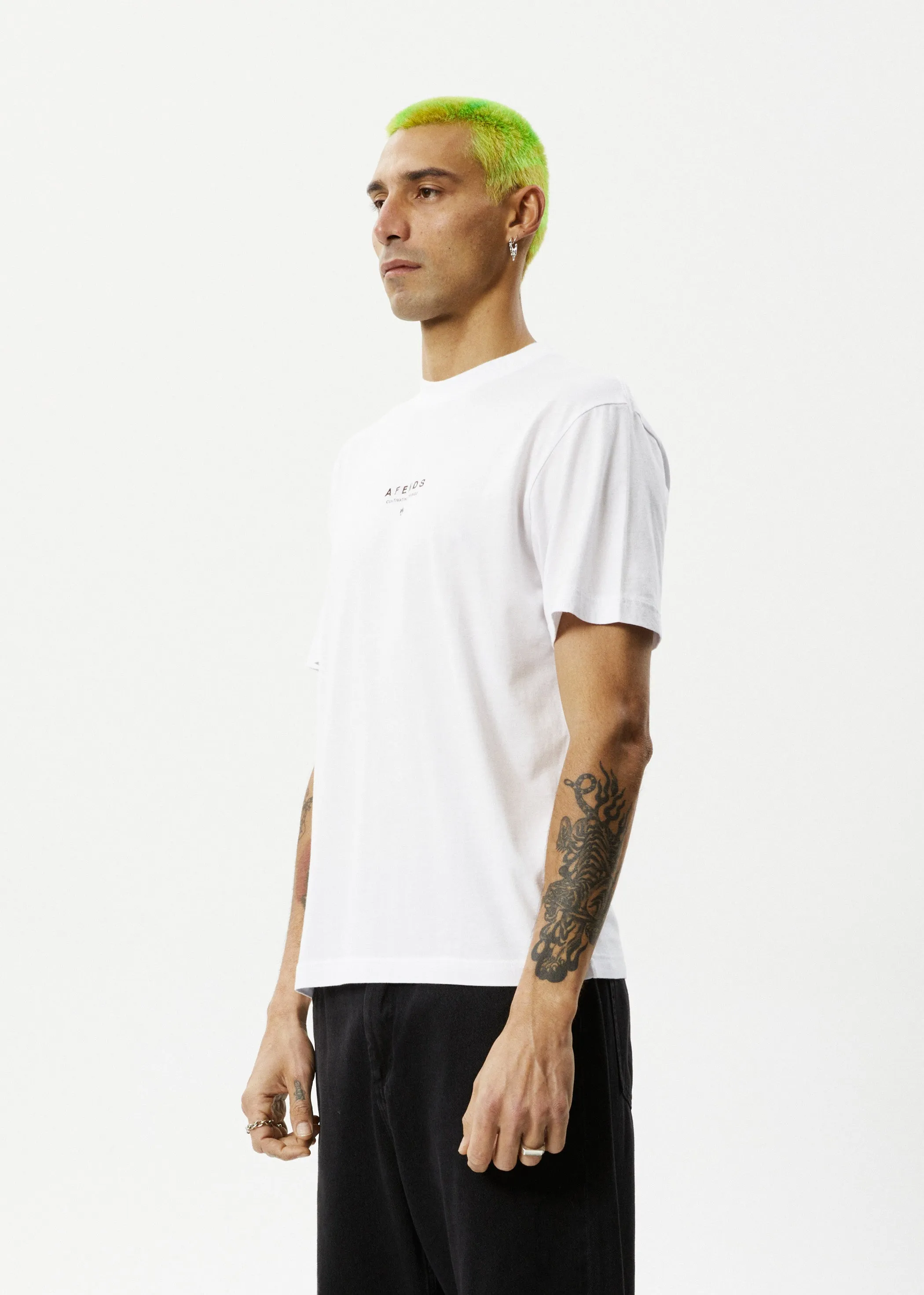 AFENDS Mens Space - Retro Fit Tee - White