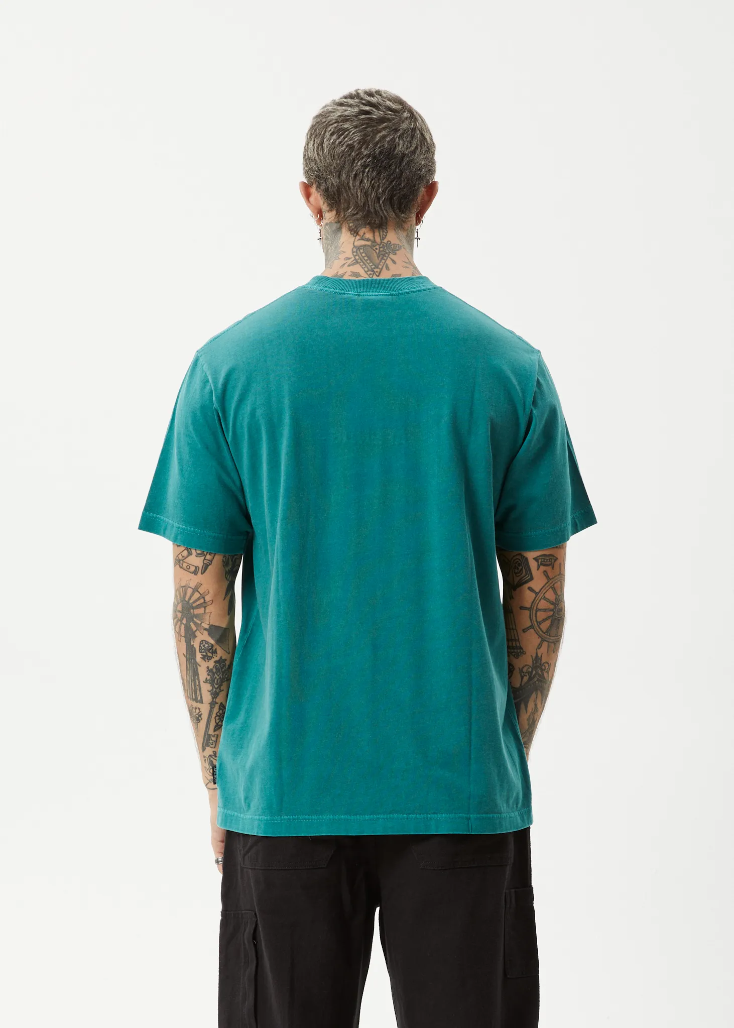 AFENDS Mens Vinyl - Retro Fit Tee - Washed Pine