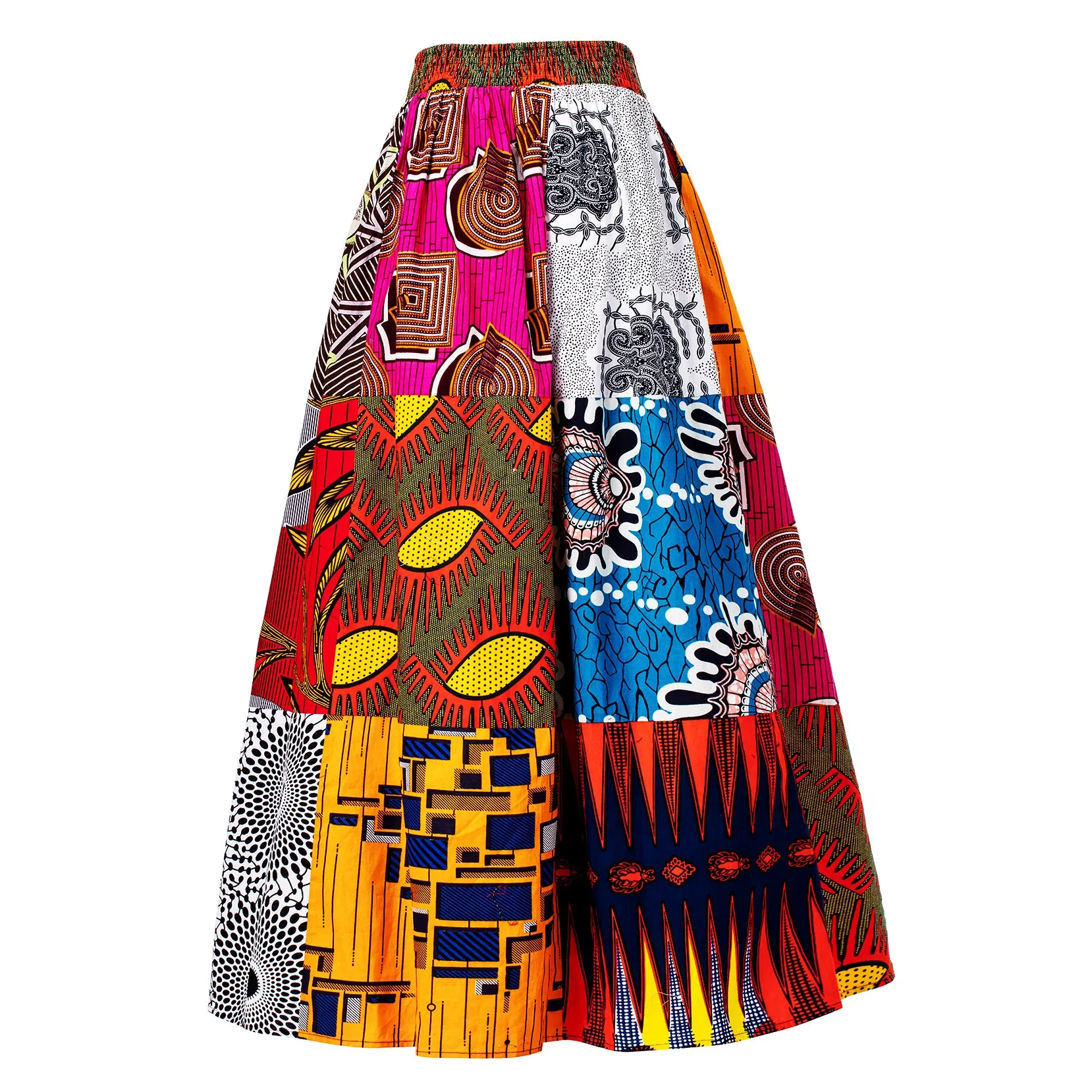 African Wax Maxi Skirt 100% Cotton Ankara