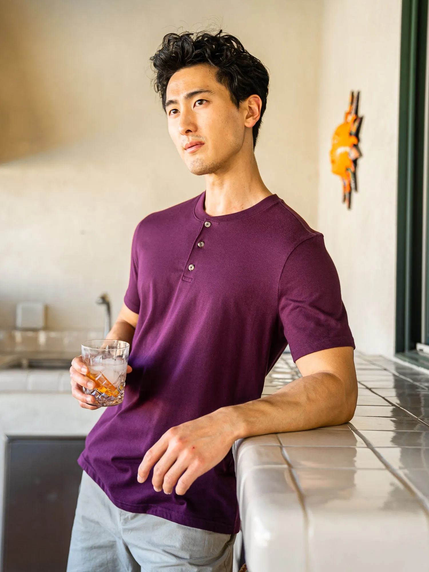 Amethyst Short Sleeve Henley