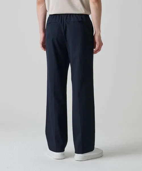 Aplaze Wide Banding Slacks Pants Navy Unisex