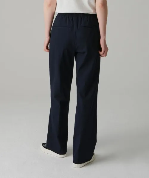 Aplaze Wide Banding Slacks Pants Navy Unisex