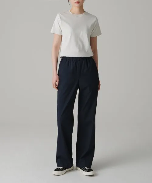 Aplaze Wide Banding Slacks Pants Navy Unisex