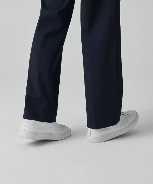 Aplaze Wide Banding Slacks Pants Navy Unisex