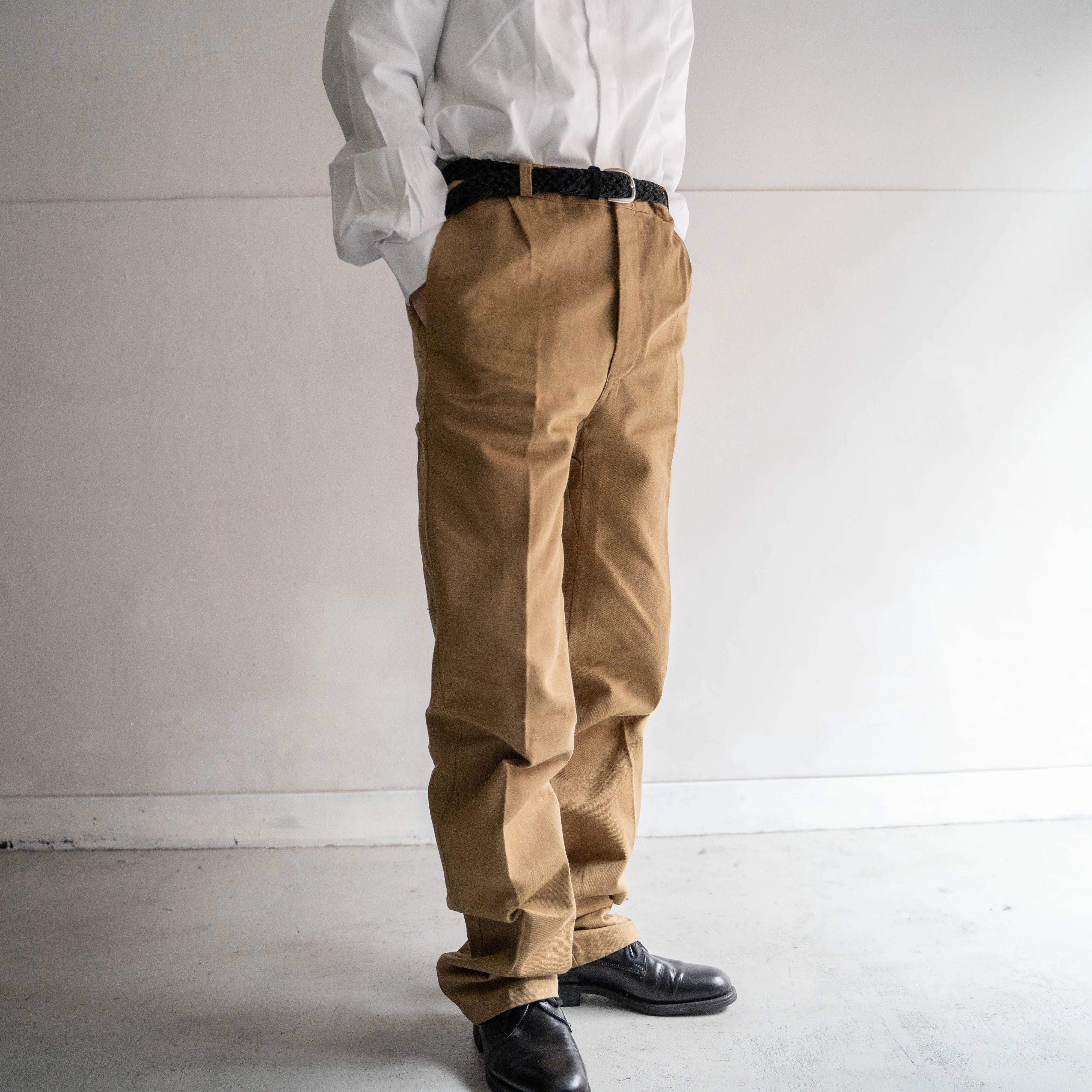 around 1960s france work chino pants "dead stock"