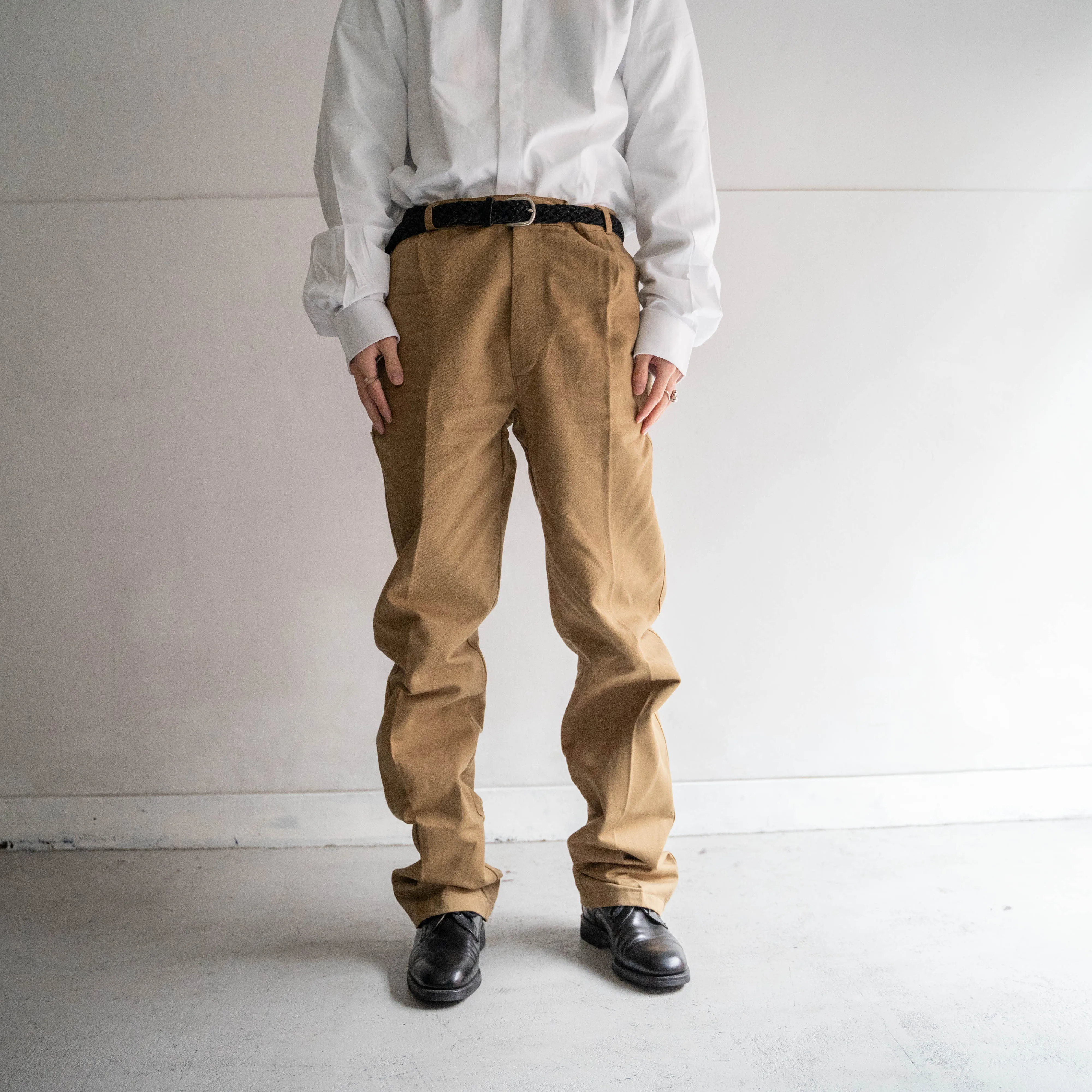 around 1960s france work chino pants "dead stock"