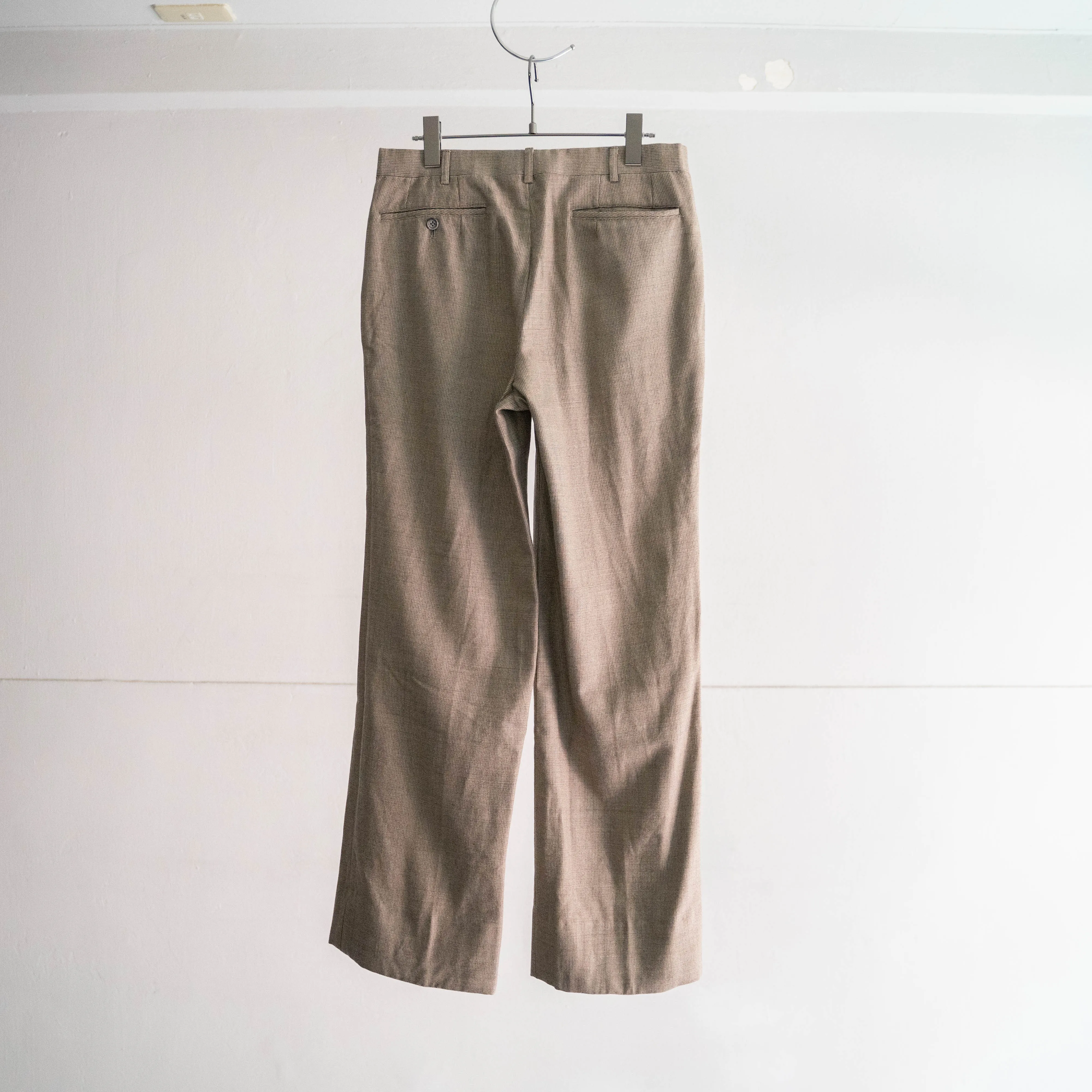 around 1980s Japan vintage beige color check pattern slacks