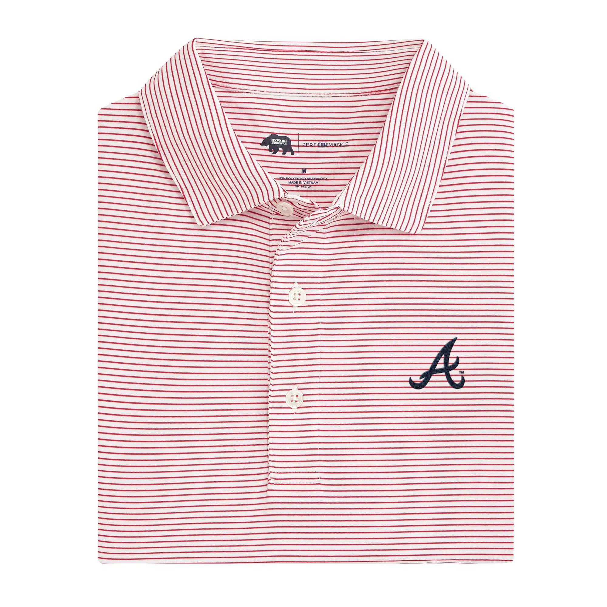 Atlanta Braves Birdie Stripe Performance Polo