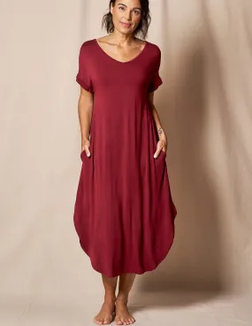 Bamboo Sleep Dress - Burgundy