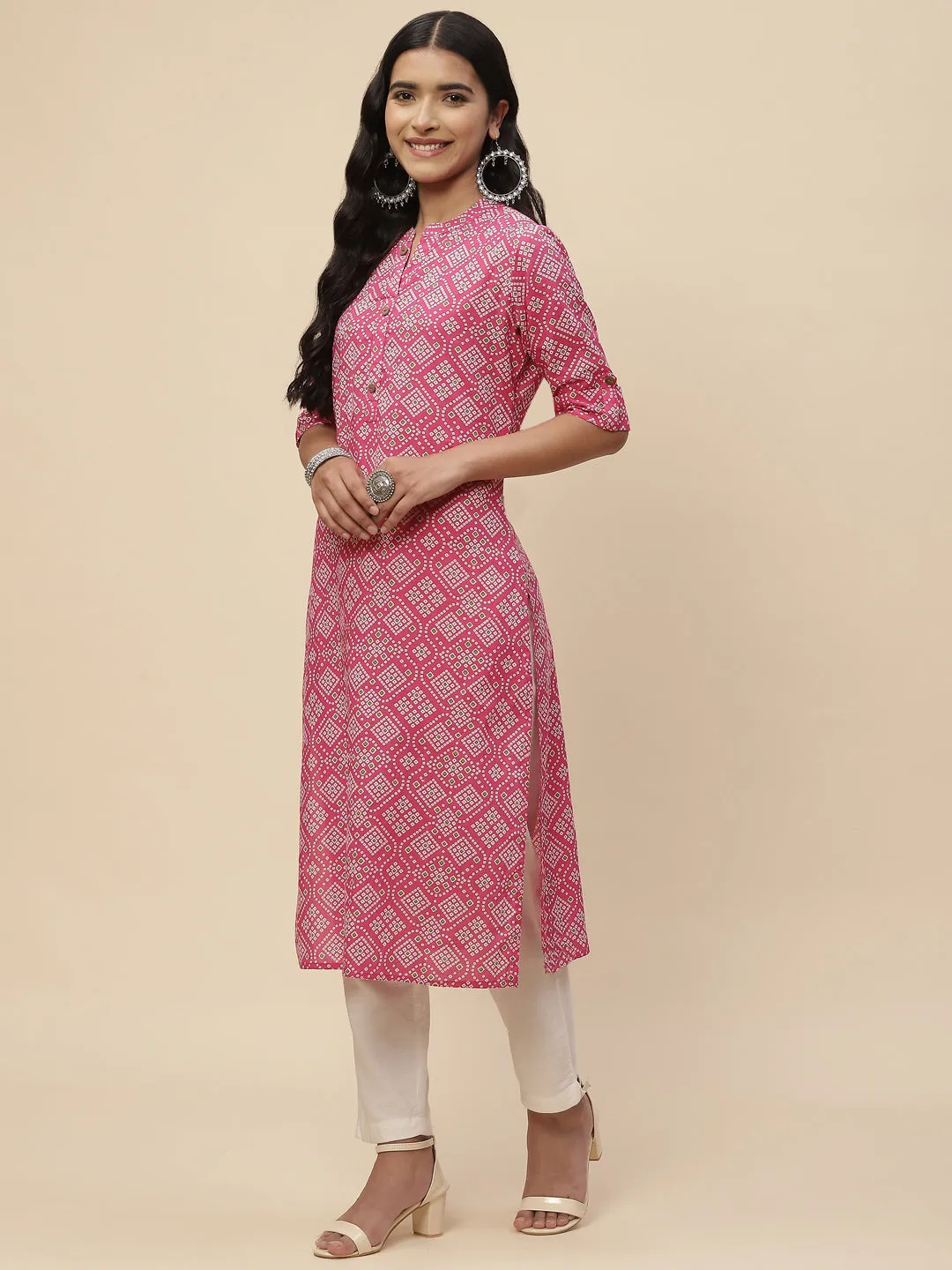 Bandhani Printed Cotton Kurta