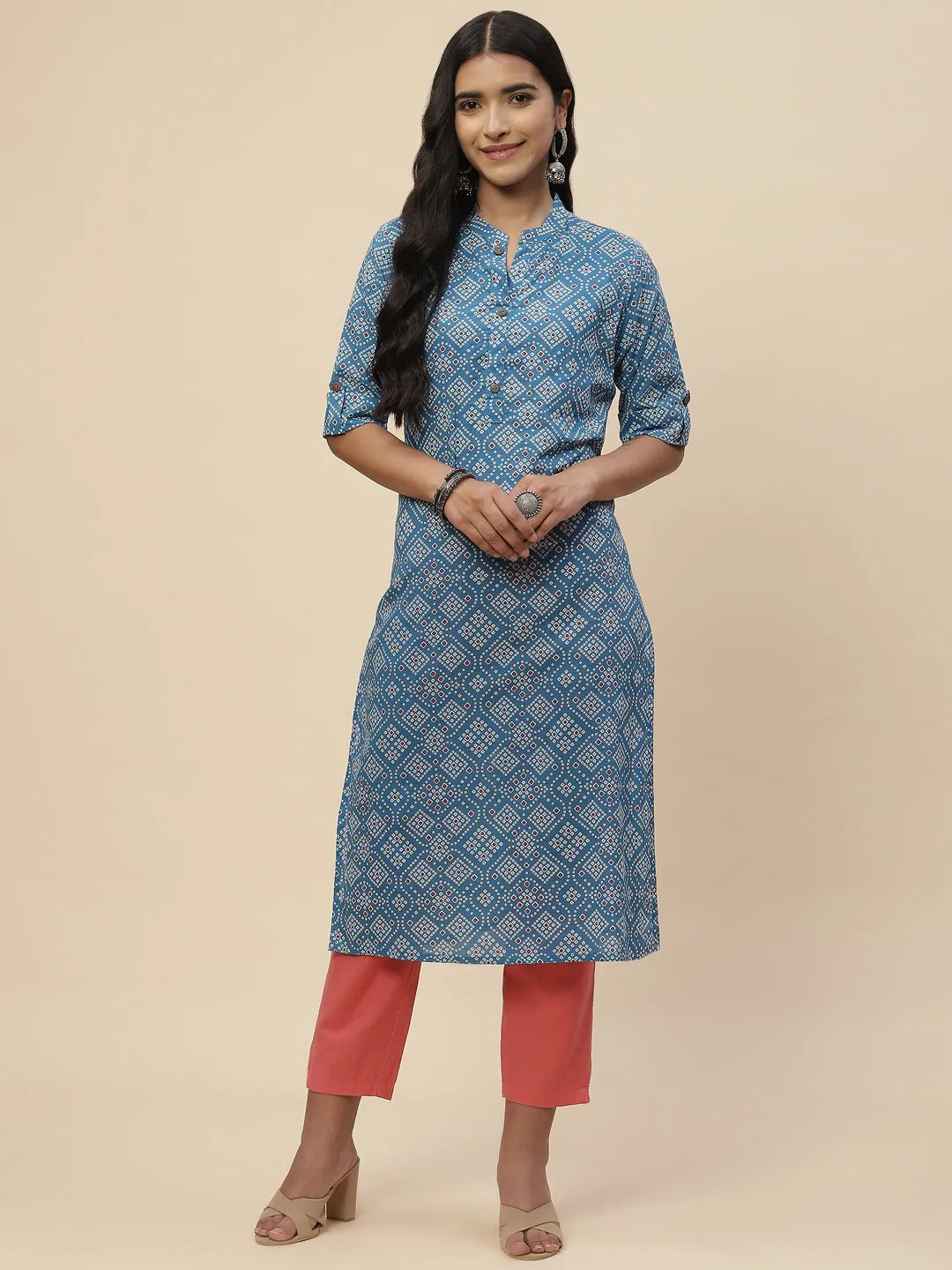 Bandhani Printed Cotton Kurta