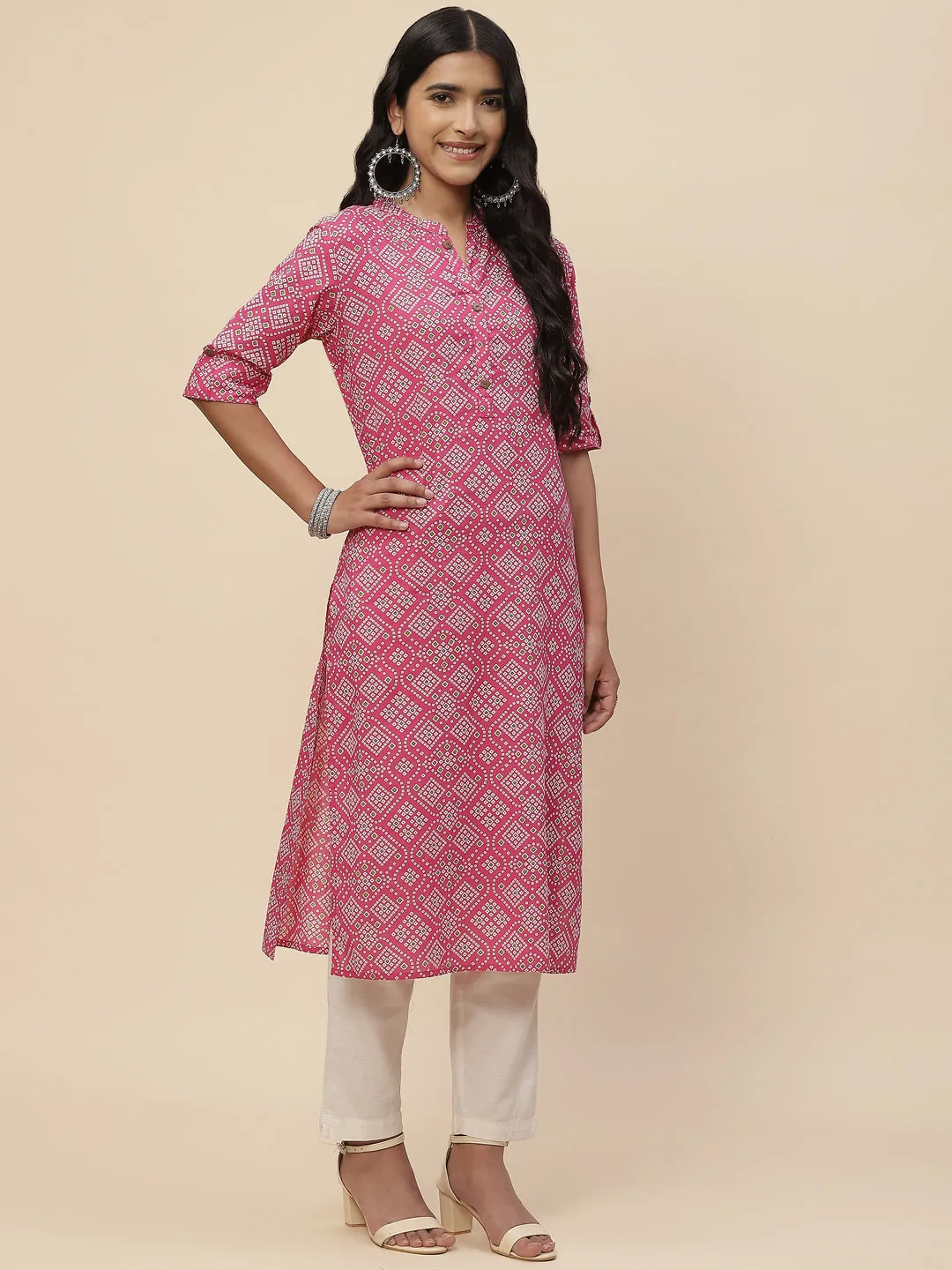 Bandhani Printed Cotton Kurta