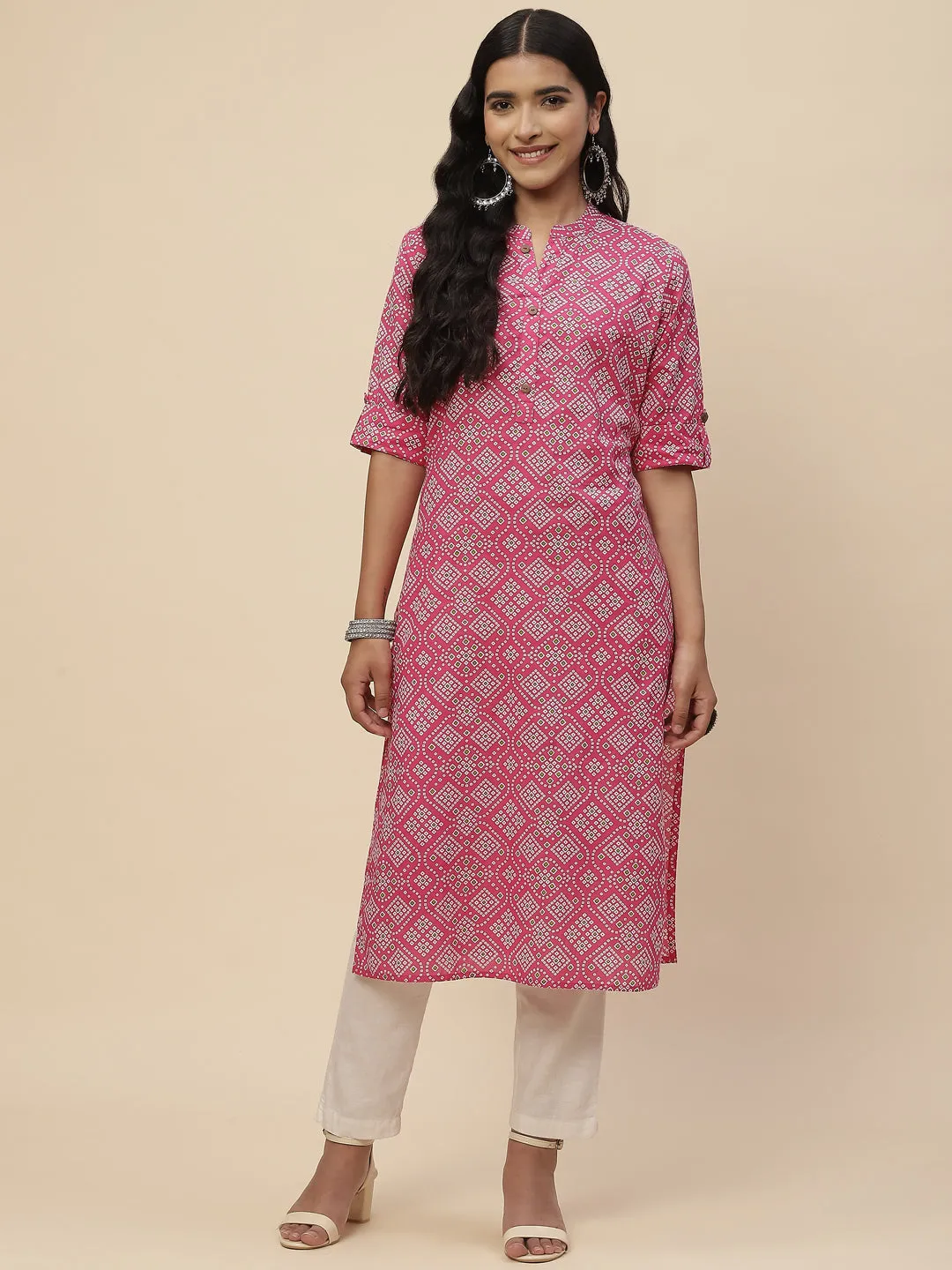 Bandhani Printed Cotton Kurta