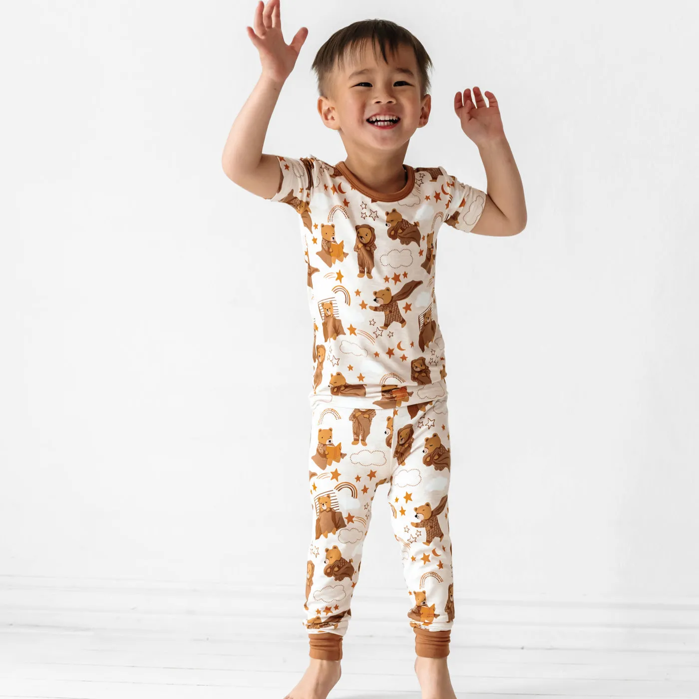 Beary Sleepy Two-Piece Short Sleeve Pajama Set