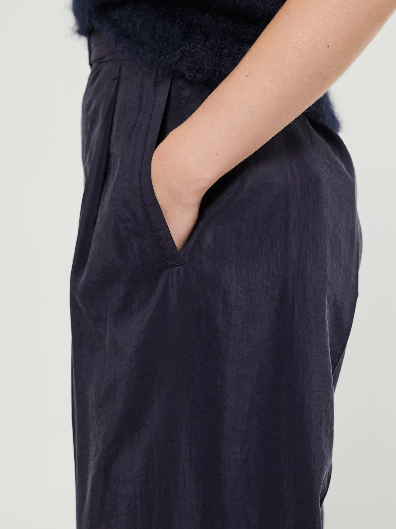 Belted Relaxed Pants in Midnight Violet