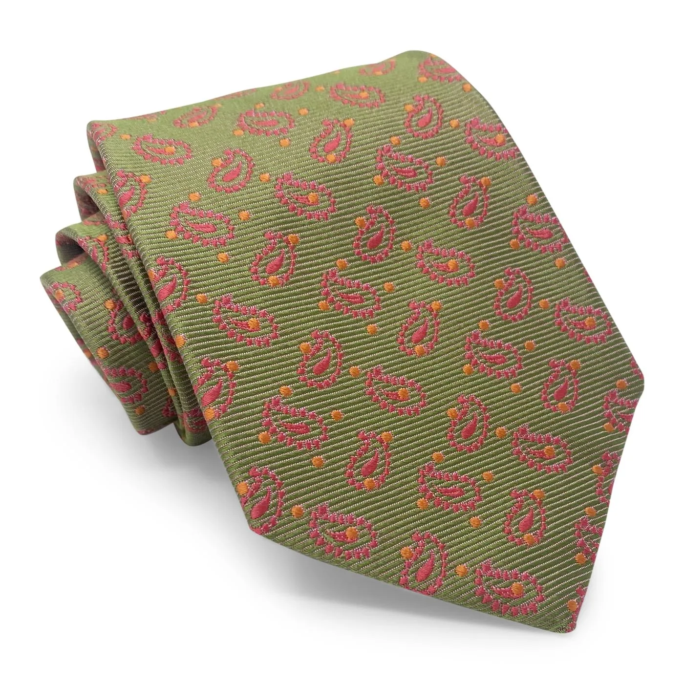 Bespoke Paisley Dot: Tie - Green