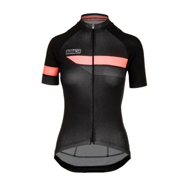 Bioracer Team 2.0 Womens Cycling Jersey (Black/Fluo Pink)