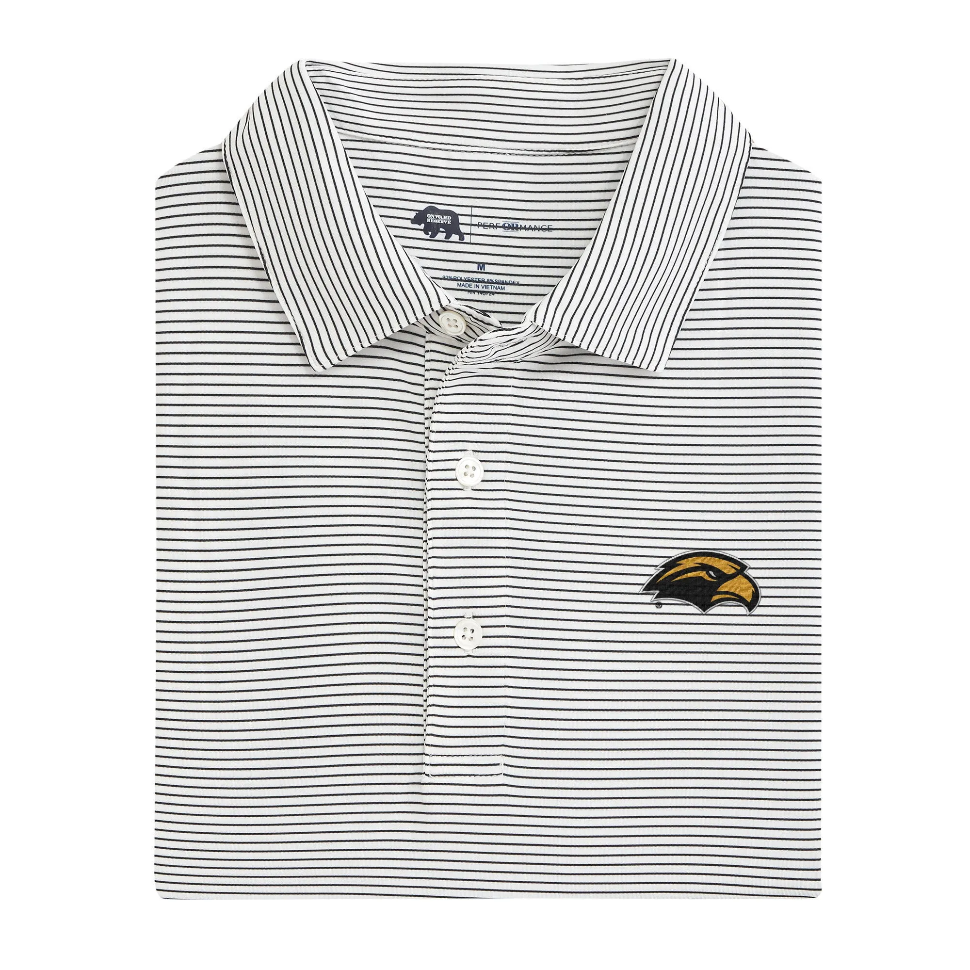 Birdie Stripe Southern Miss Performance Polo - Black