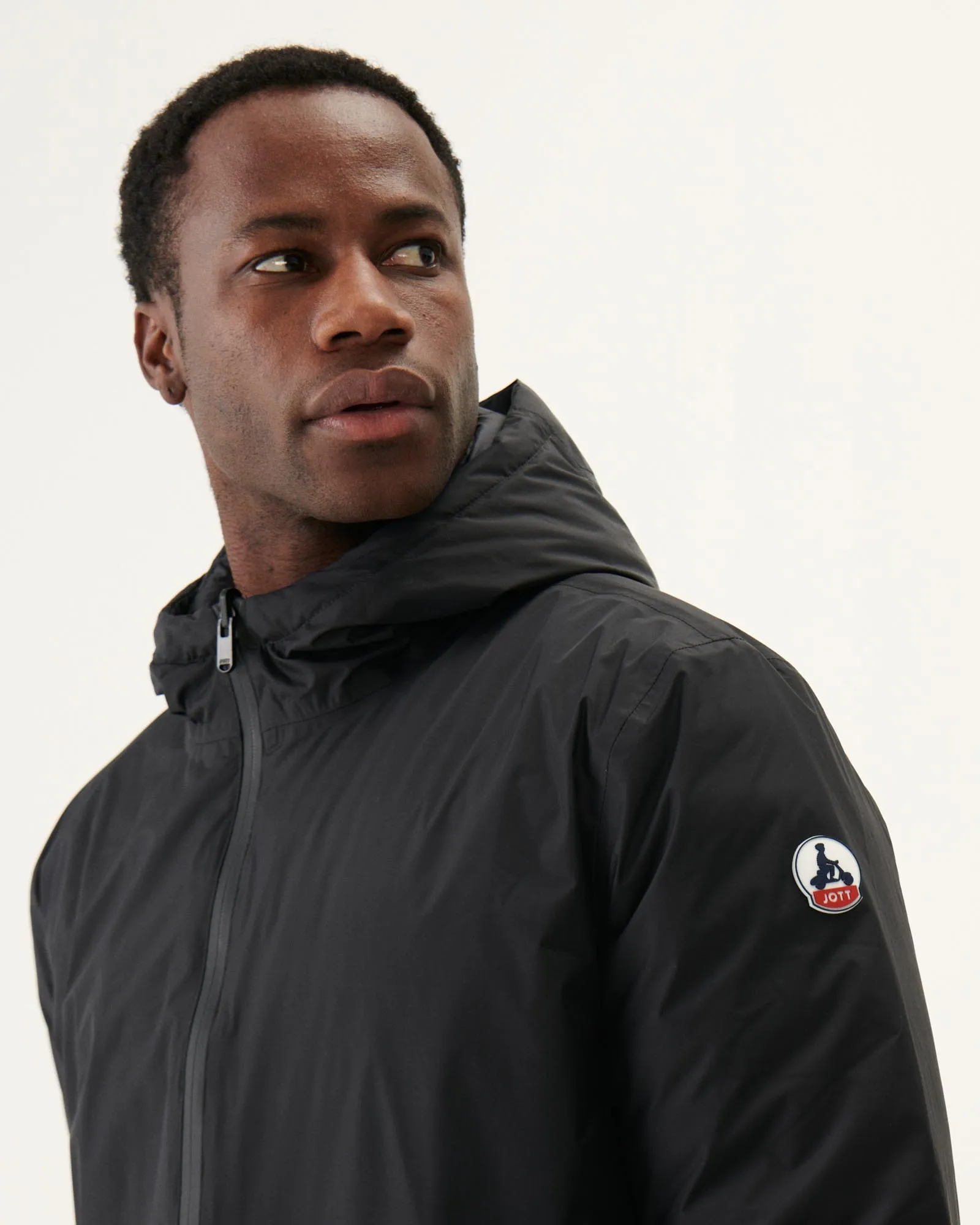 Black Amsterdam long reversible hooded puffer jacket