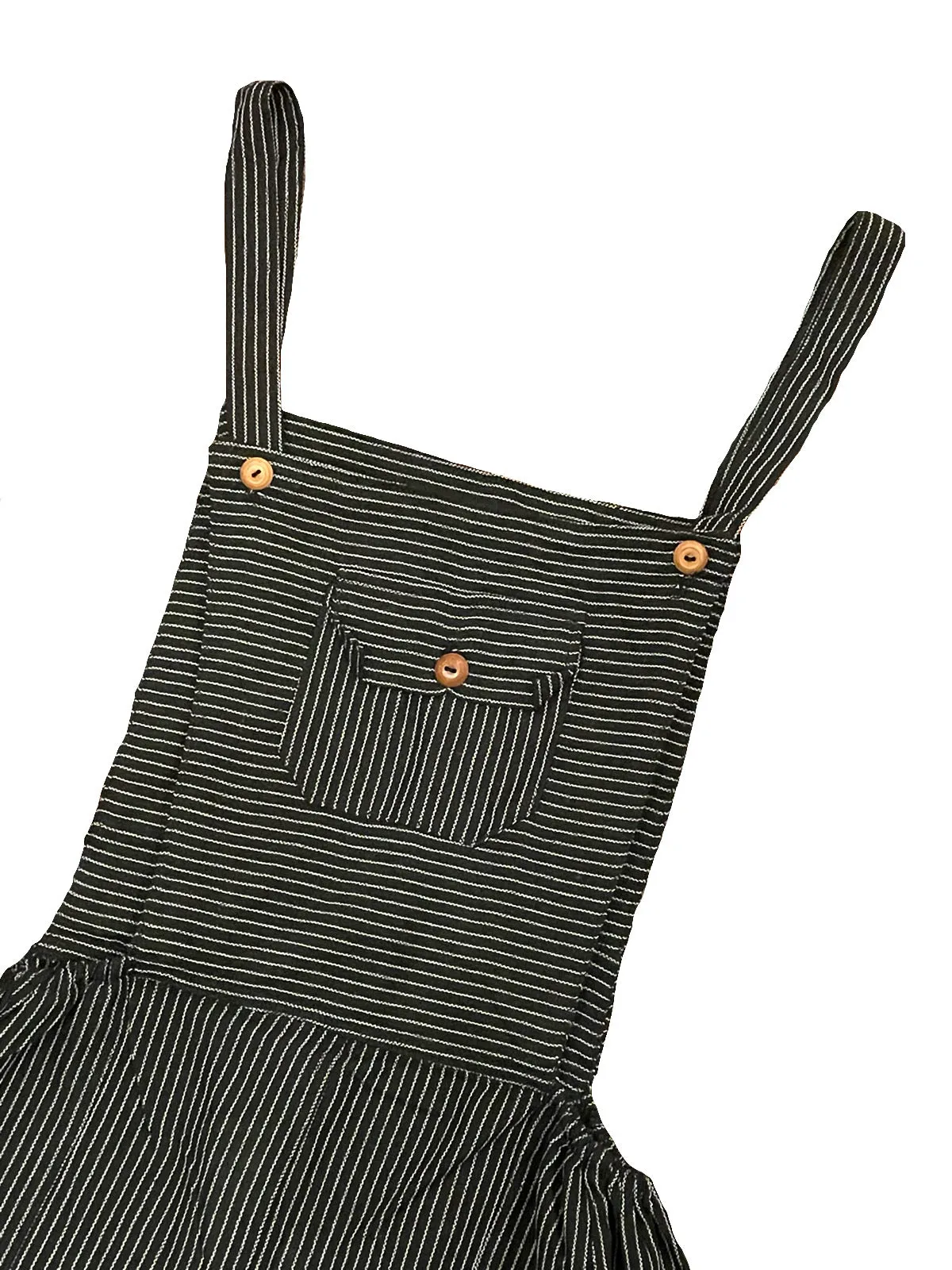 Black and White Single Striped Overalls