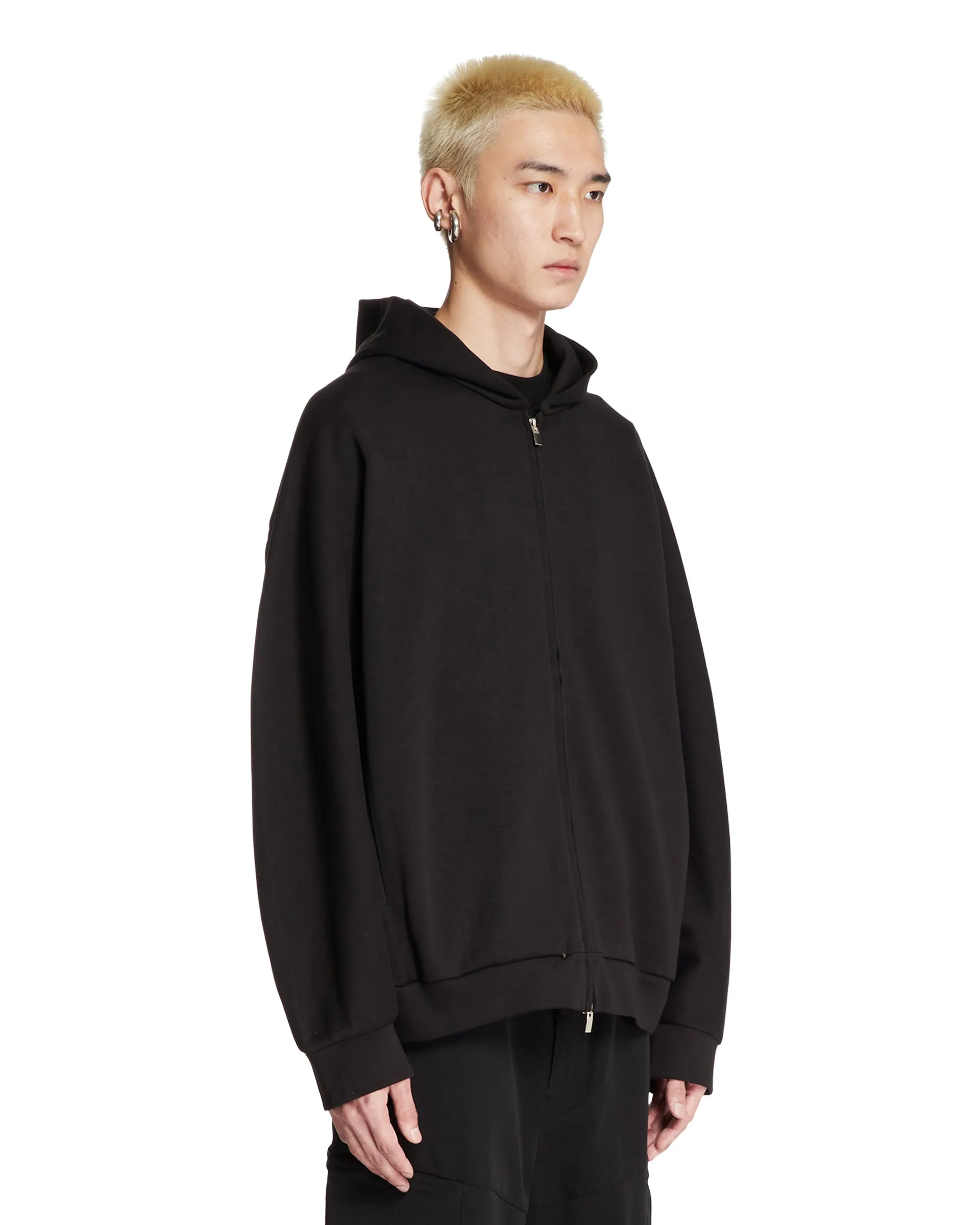 Black Cotton Hoodie