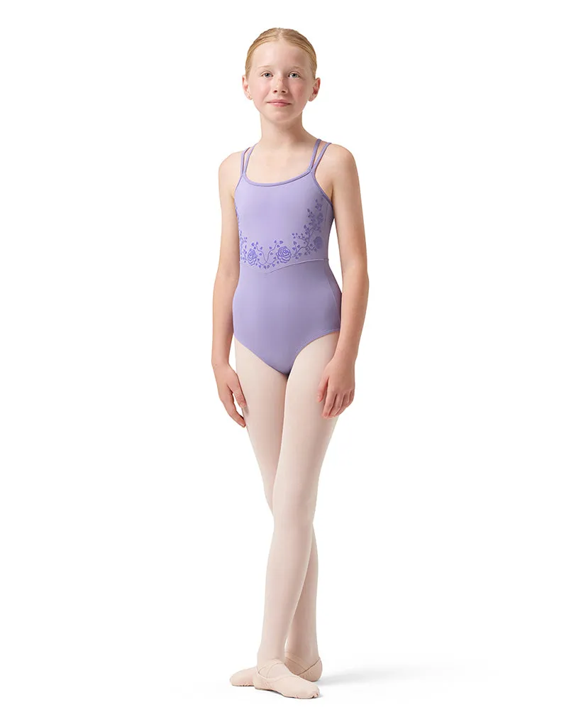 Bloch Sadie Scoop Neck Rose Vine Double Strap Camisole Leotard - CL0517 Girls