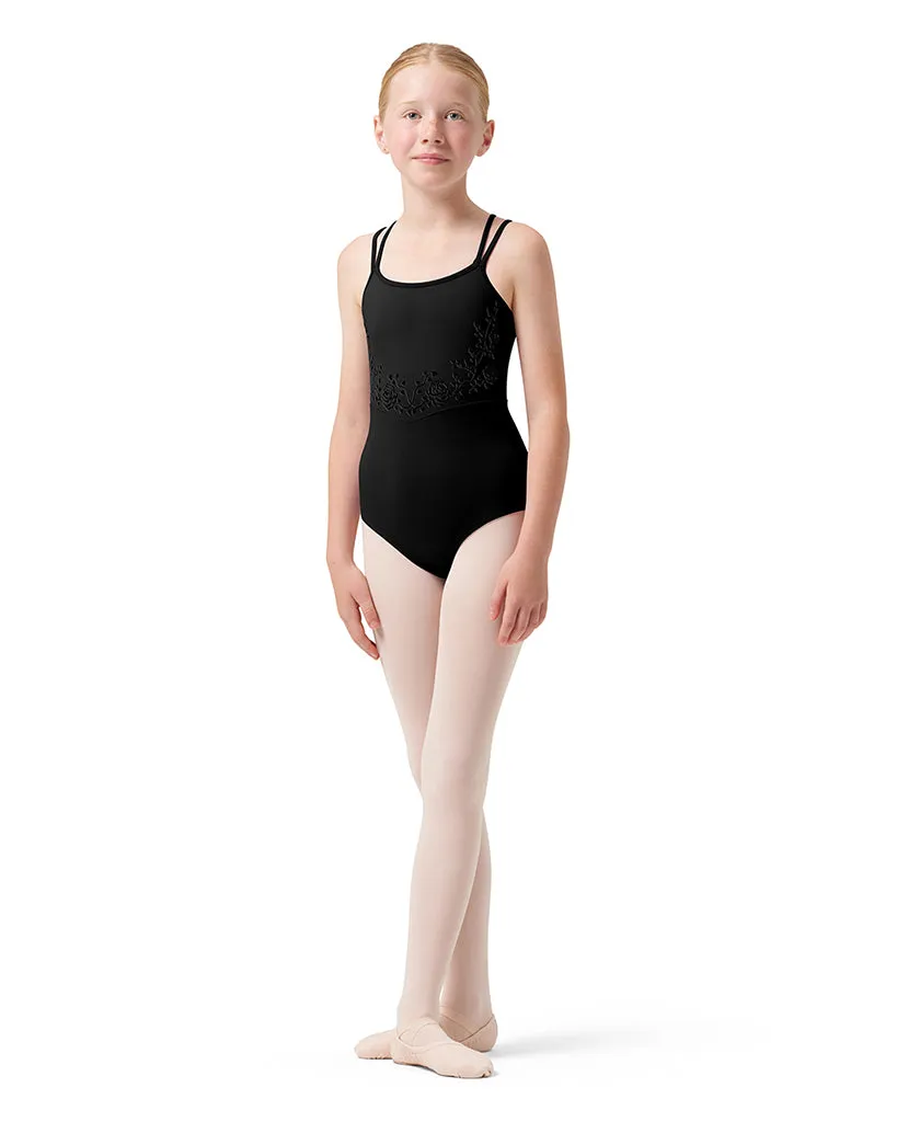 Bloch Sadie Scoop Neck Rose Vine Double Strap Camisole Leotard - CL0517 Girls