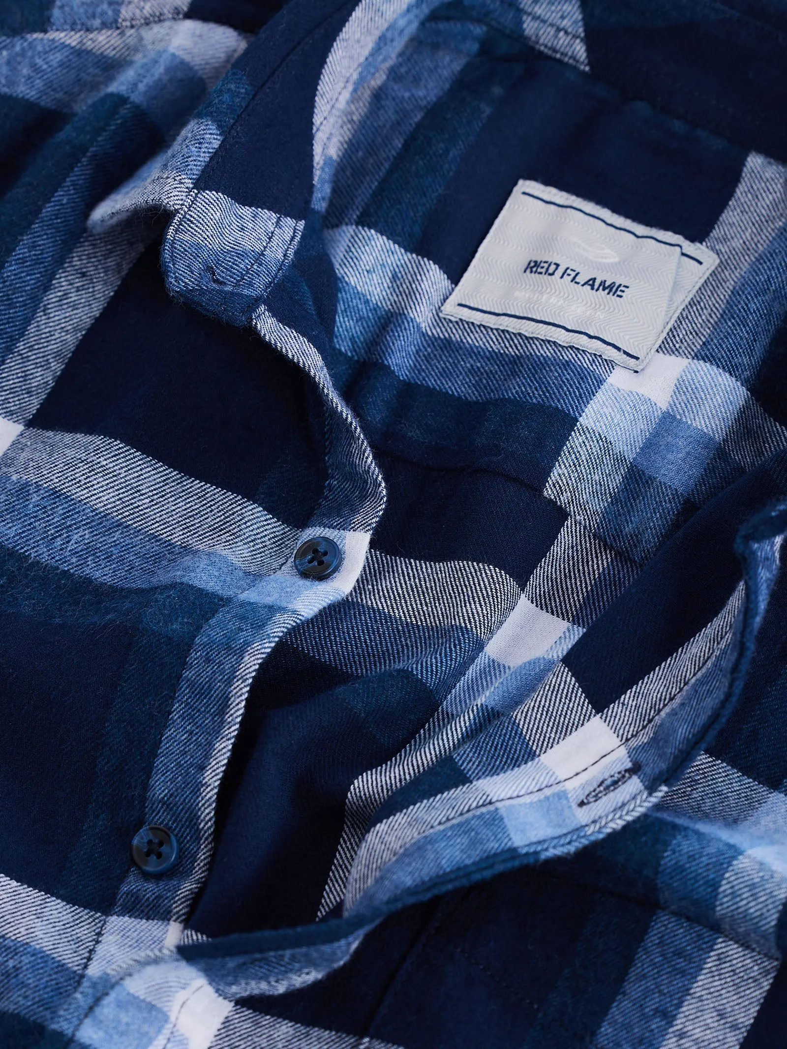 Blue Brushed Checked Shirt