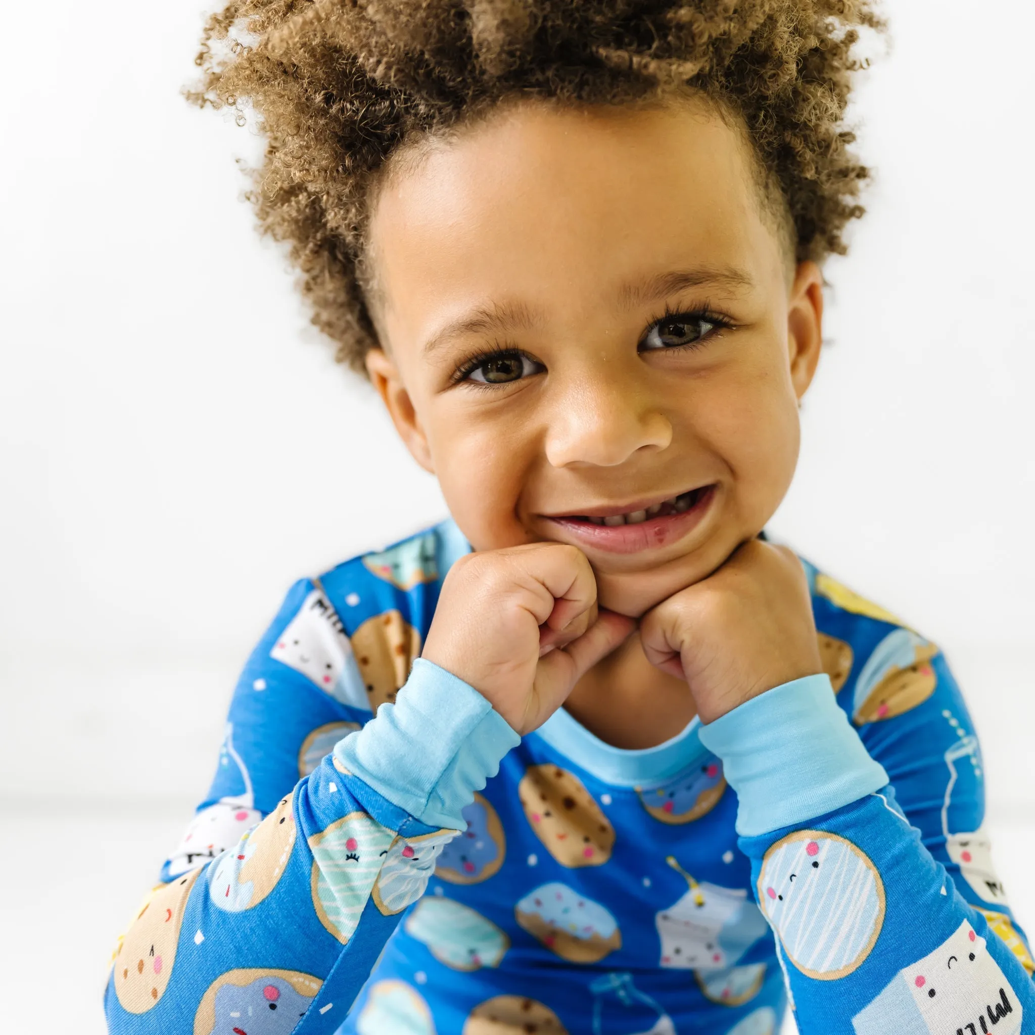 Blue Cookies & Milk Two-Piece Pajama Set