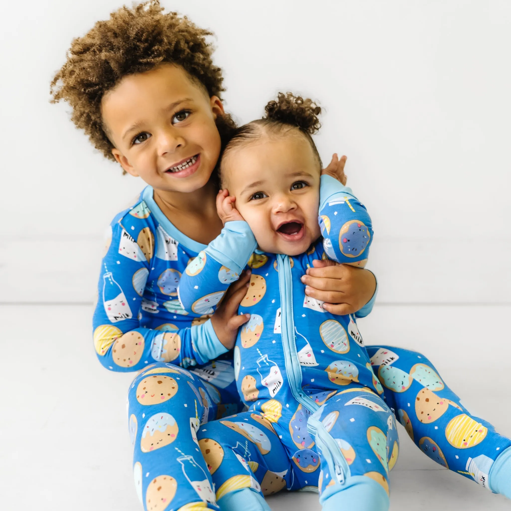 Blue Cookies & Milk Two-Piece Pajama Set